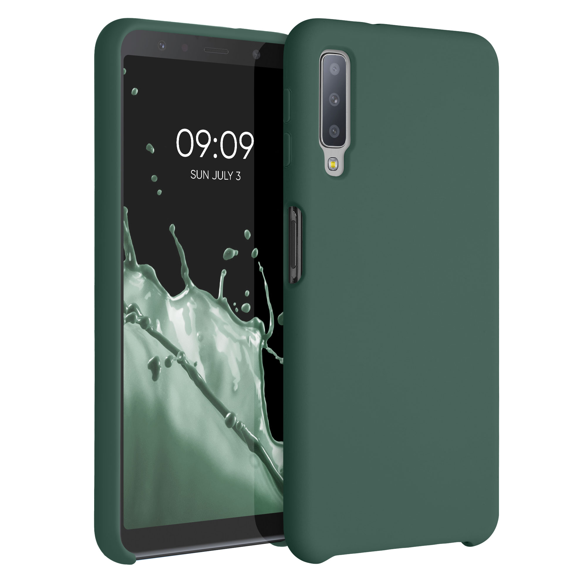 Kryt na mobil Samsung Galaxy A7 (2018) kwmobile TPU mechově zelený