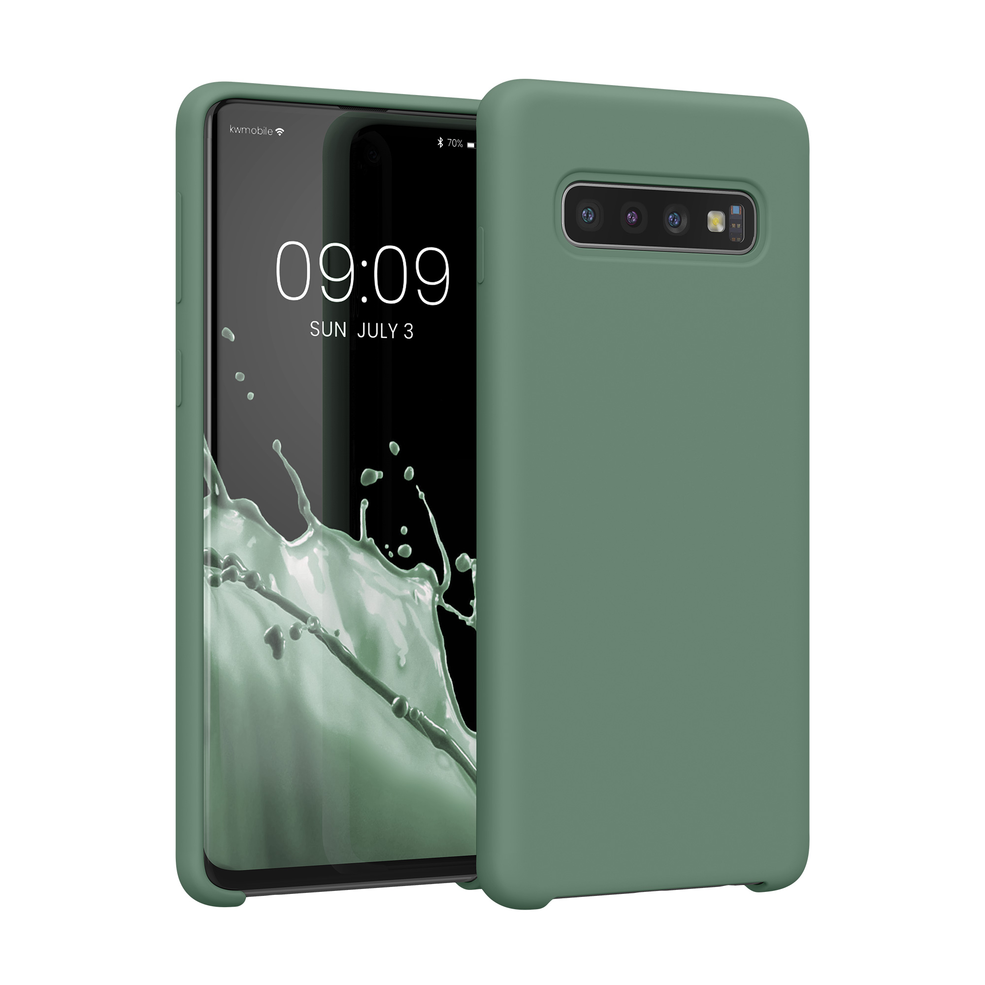 Kryt na mobil Samsung Galaxy S10 kwmobile TPU lesně zelený
