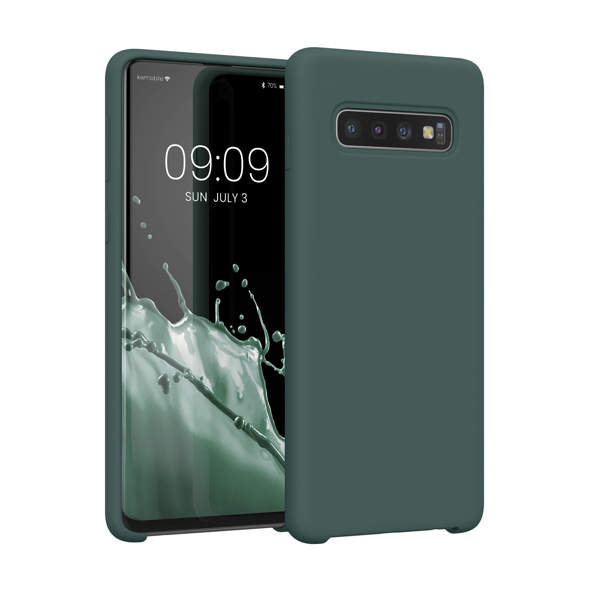 Kryt na mobil Samsung Galaxy S10 kwmobile TPU mechově zelený