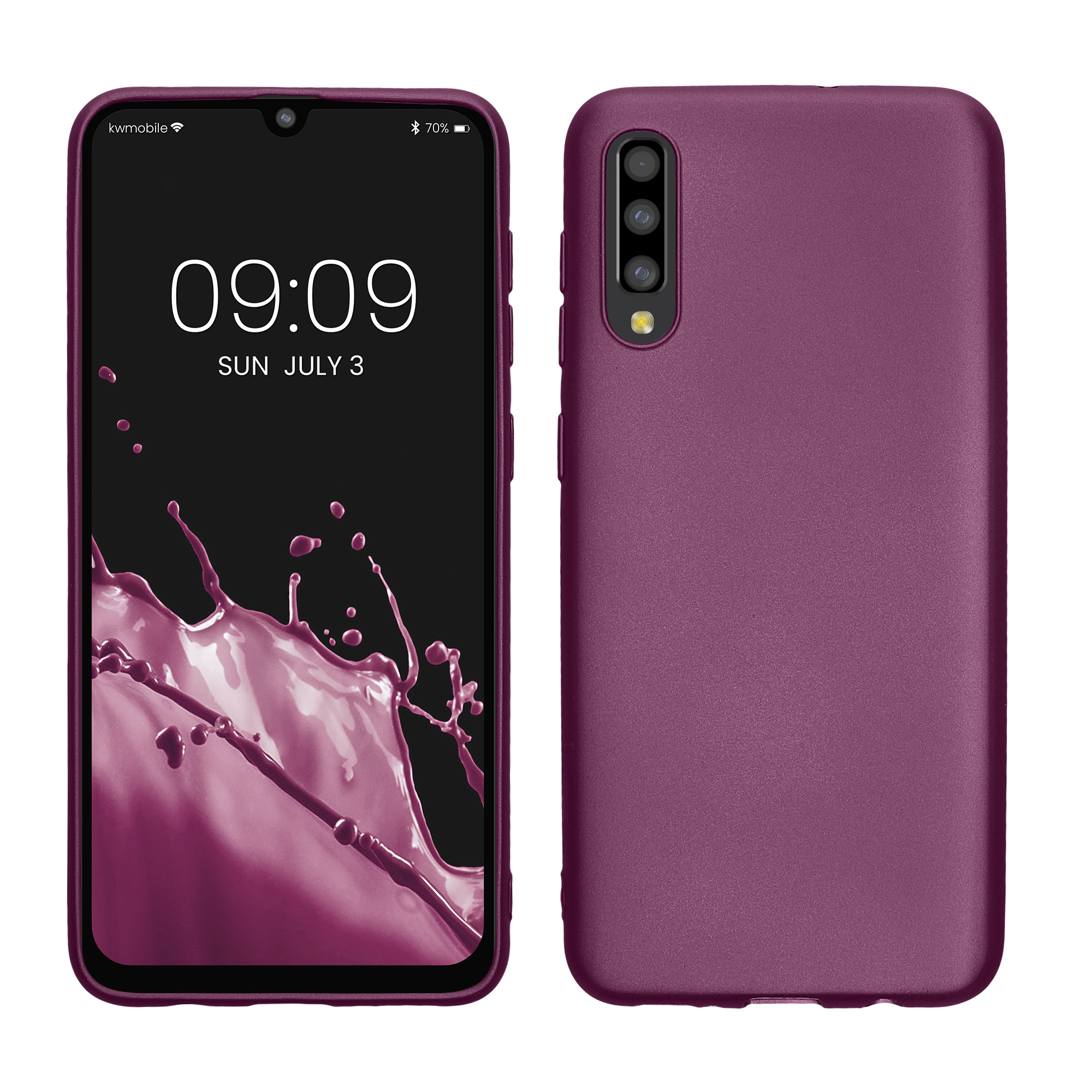 Pouzdro pro Samsung Galaxy A50 kwmobile tenké metalické silikonové - metalická levandulová