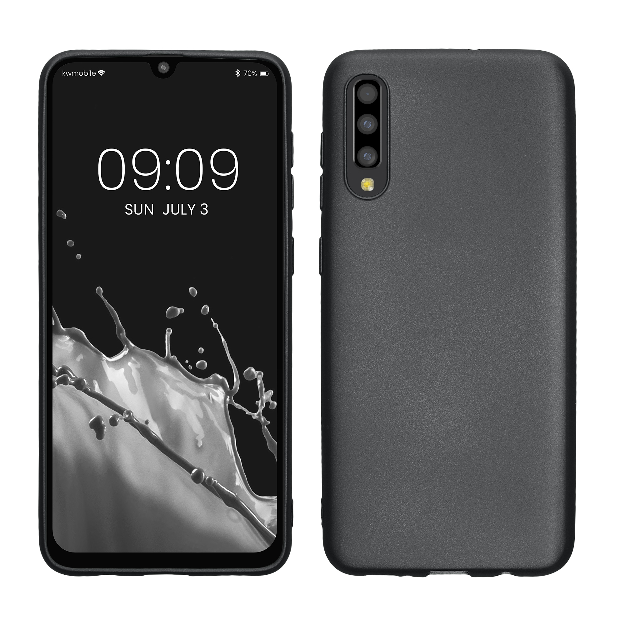 Kryt na mobil Samsung Galaxy A50 kwmobile TPU metalický Metalická šedá