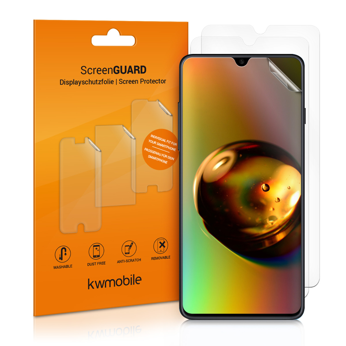 Ochranná fólie Samsung Galaxy A50 kwmobile 3 ks ultra čirá transparentní