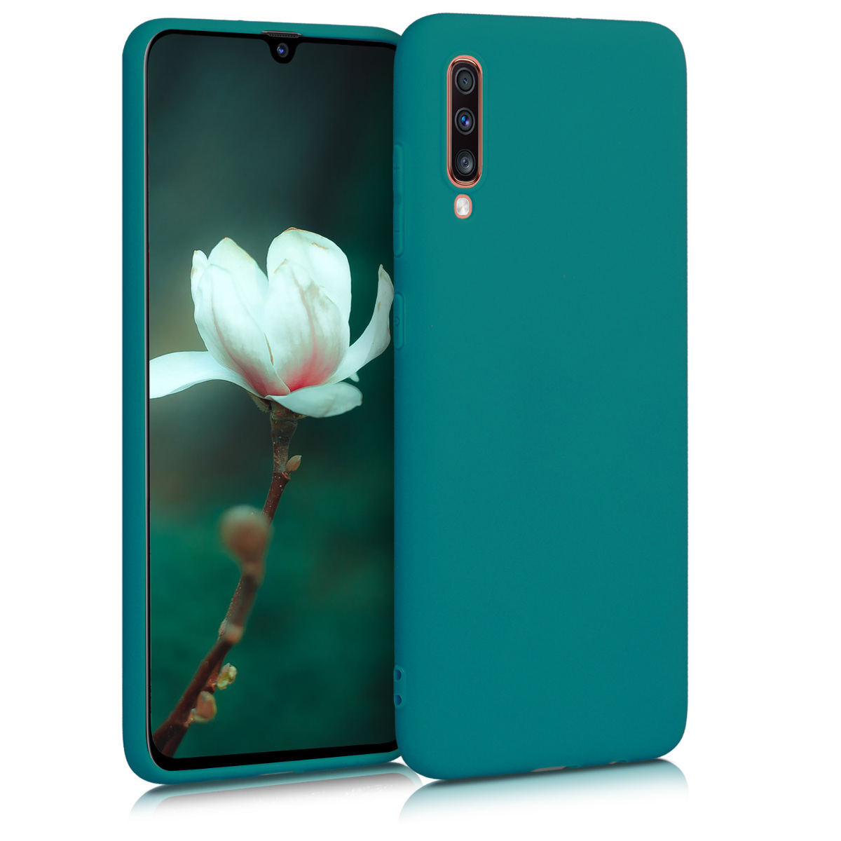 Kryt na mobil Samsung Galaxy A70 kwmobile TPU matně petrolejový