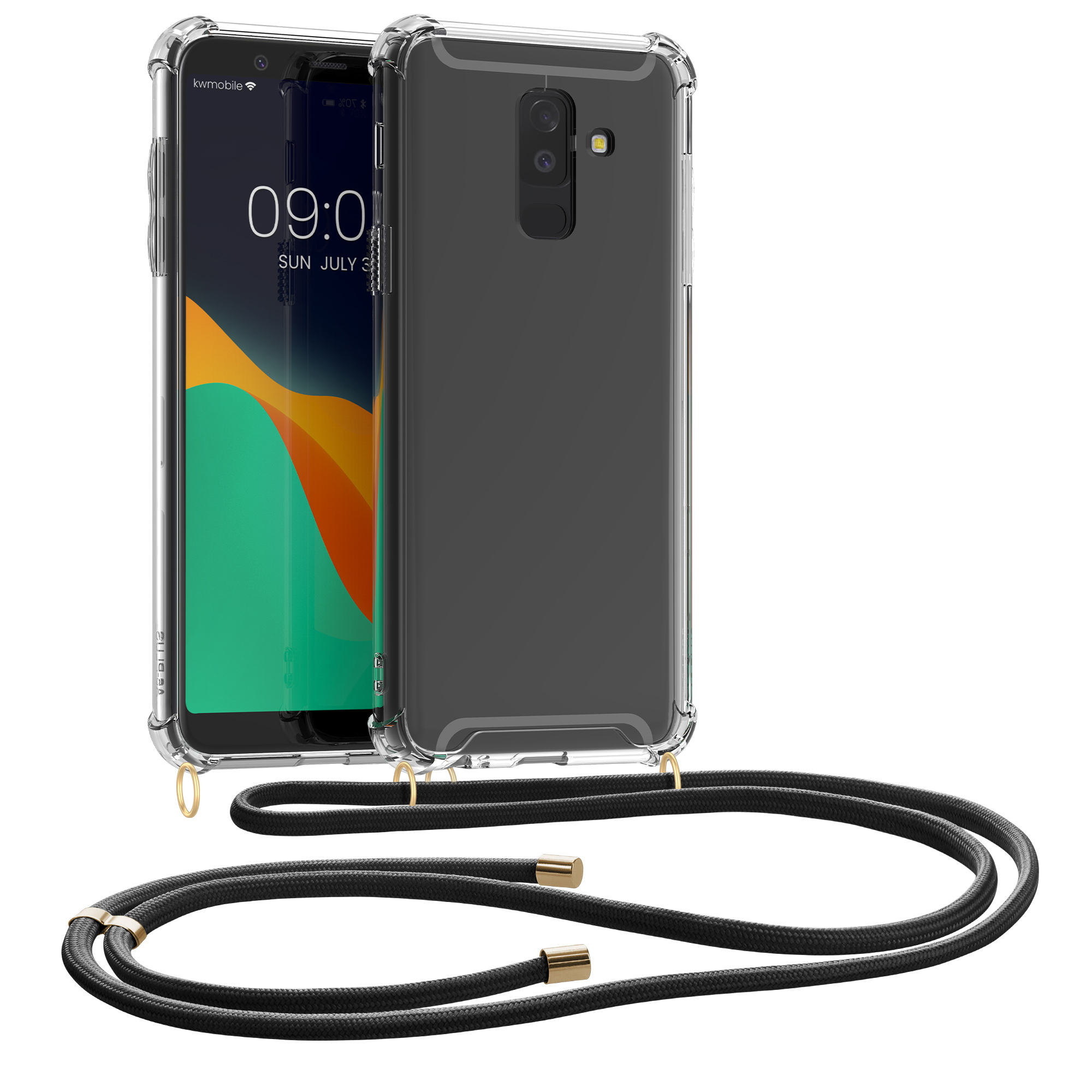 Crossbody kryt na mobil Samsung Galaxy A6+/A6 Plus (2018) kwmobile transparentní
