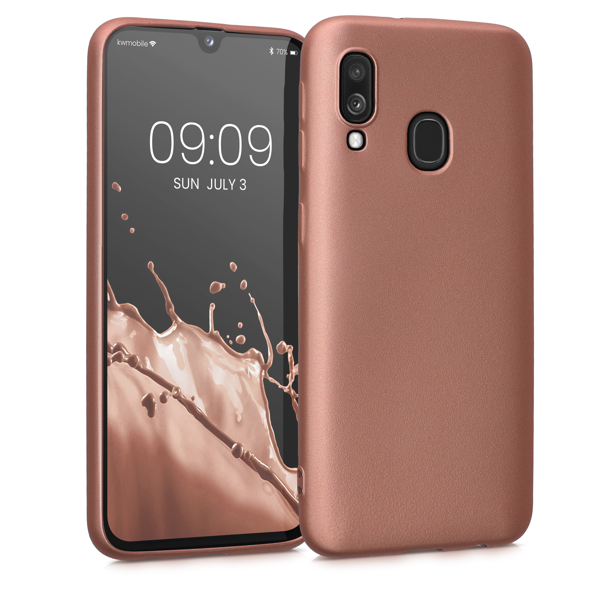 Pouzdro pro Samsung Galaxy A40 kwmobile tenké metalické silikonové - metalická bronzová