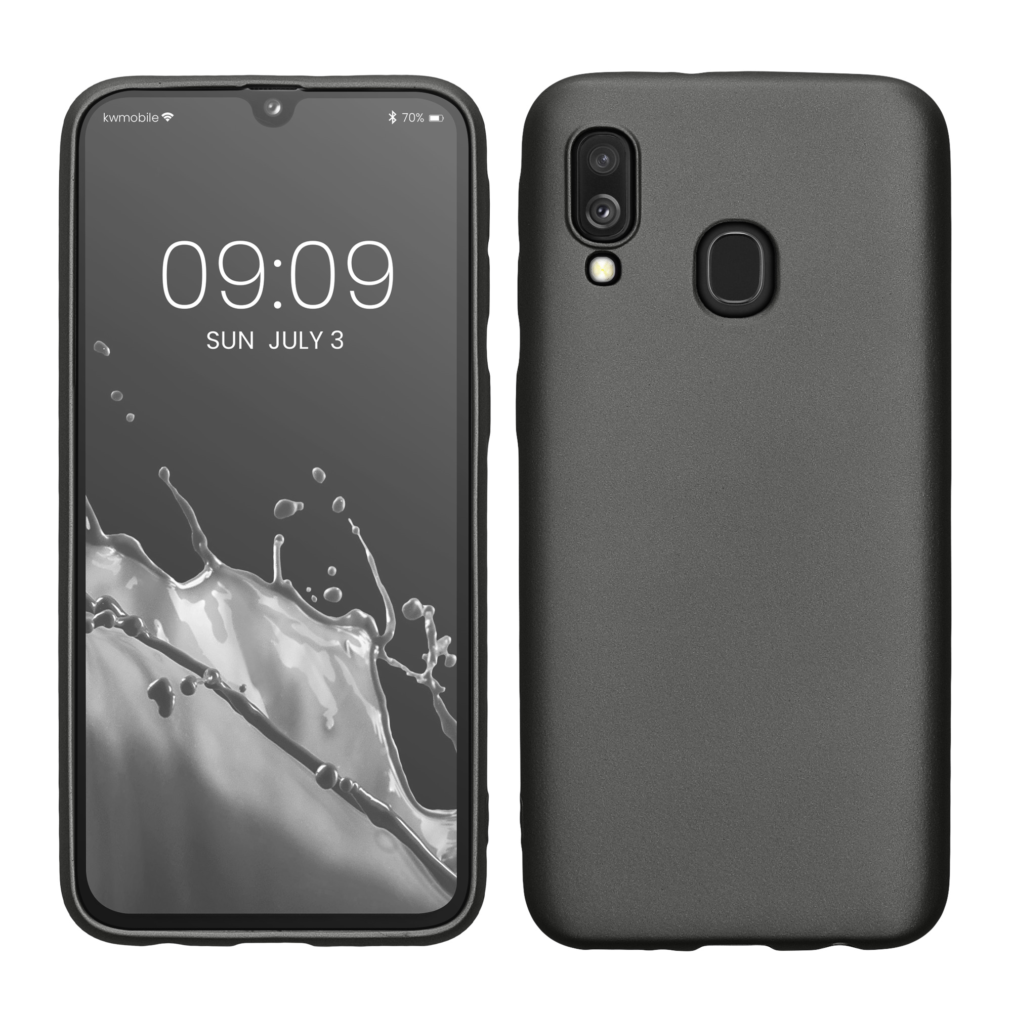 Pouzdro pro Samsung Galaxy A40 kwmobile tenké metalické silikonové - metalická šedá