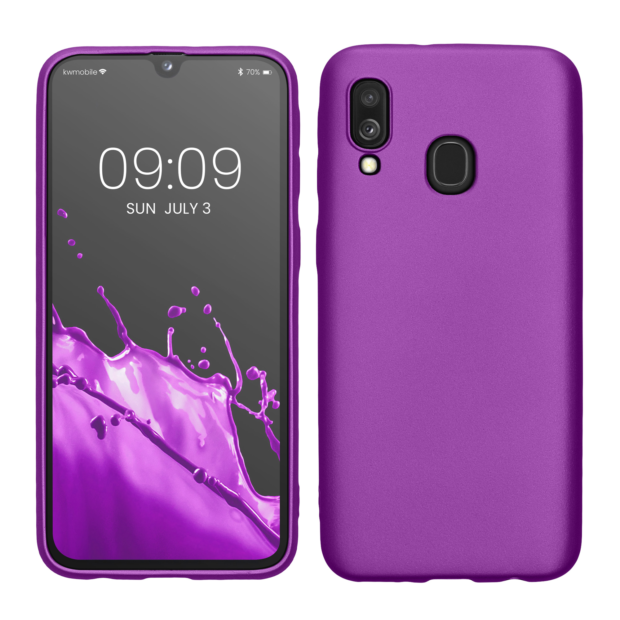 Kryt na mobil Samsung Galaxy A40 kwmobile TPU metalický Metalická fialová
