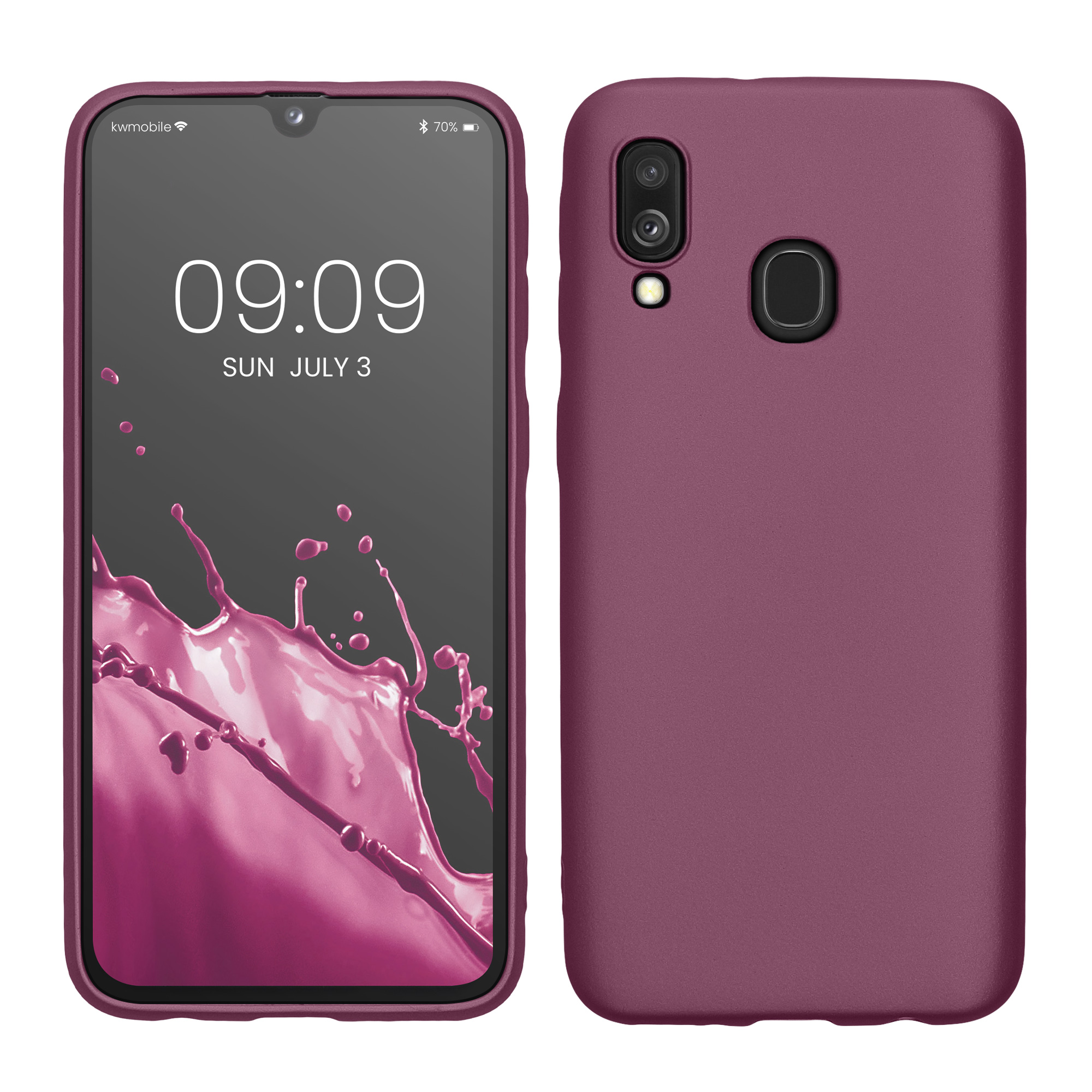 Pouzdro pro Samsung Galaxy A40 kwmobile tenké metalické silikonové - metalická levandulová