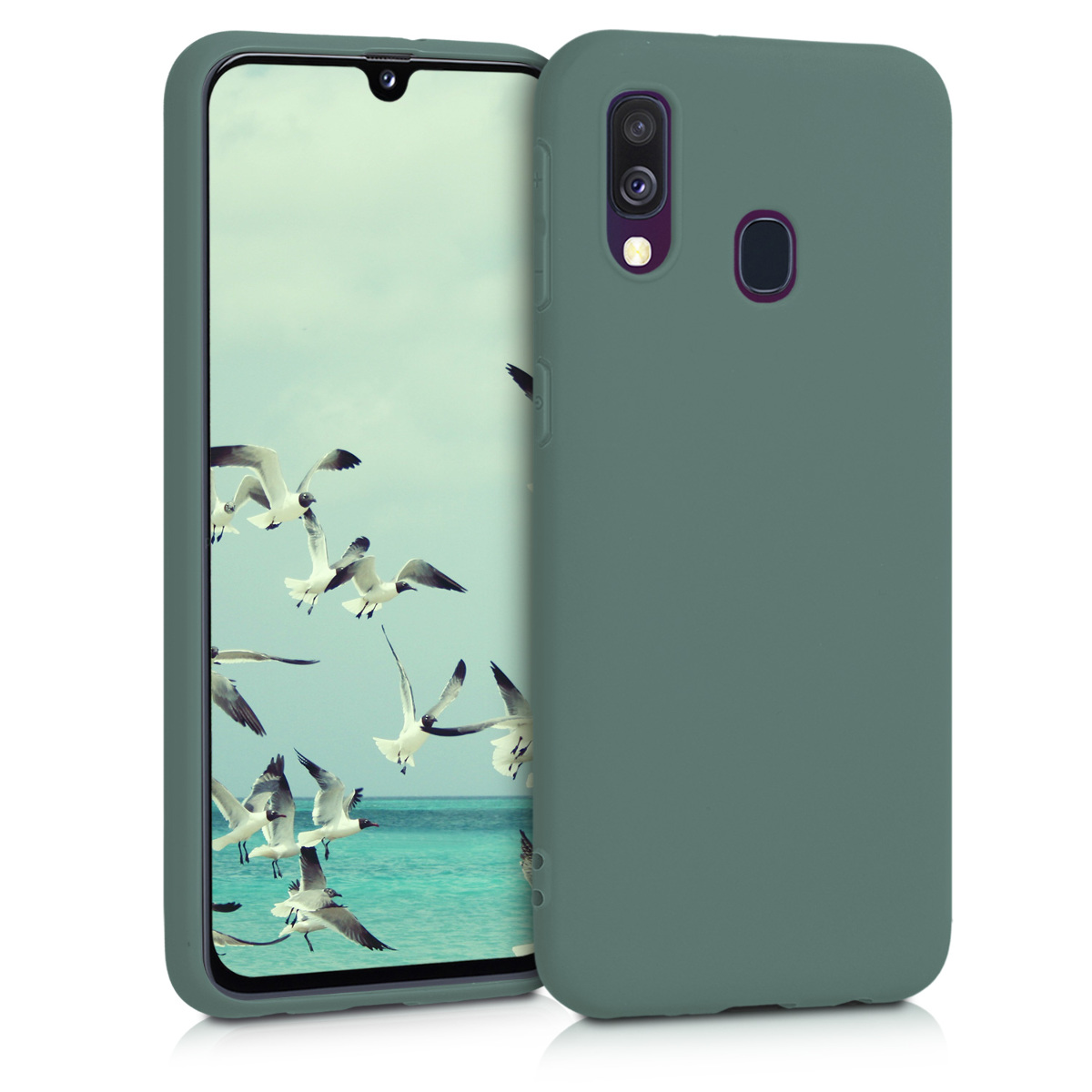 Kryt na mobil Samsung Galaxy A40 kwmobile TPU Lesní zelená