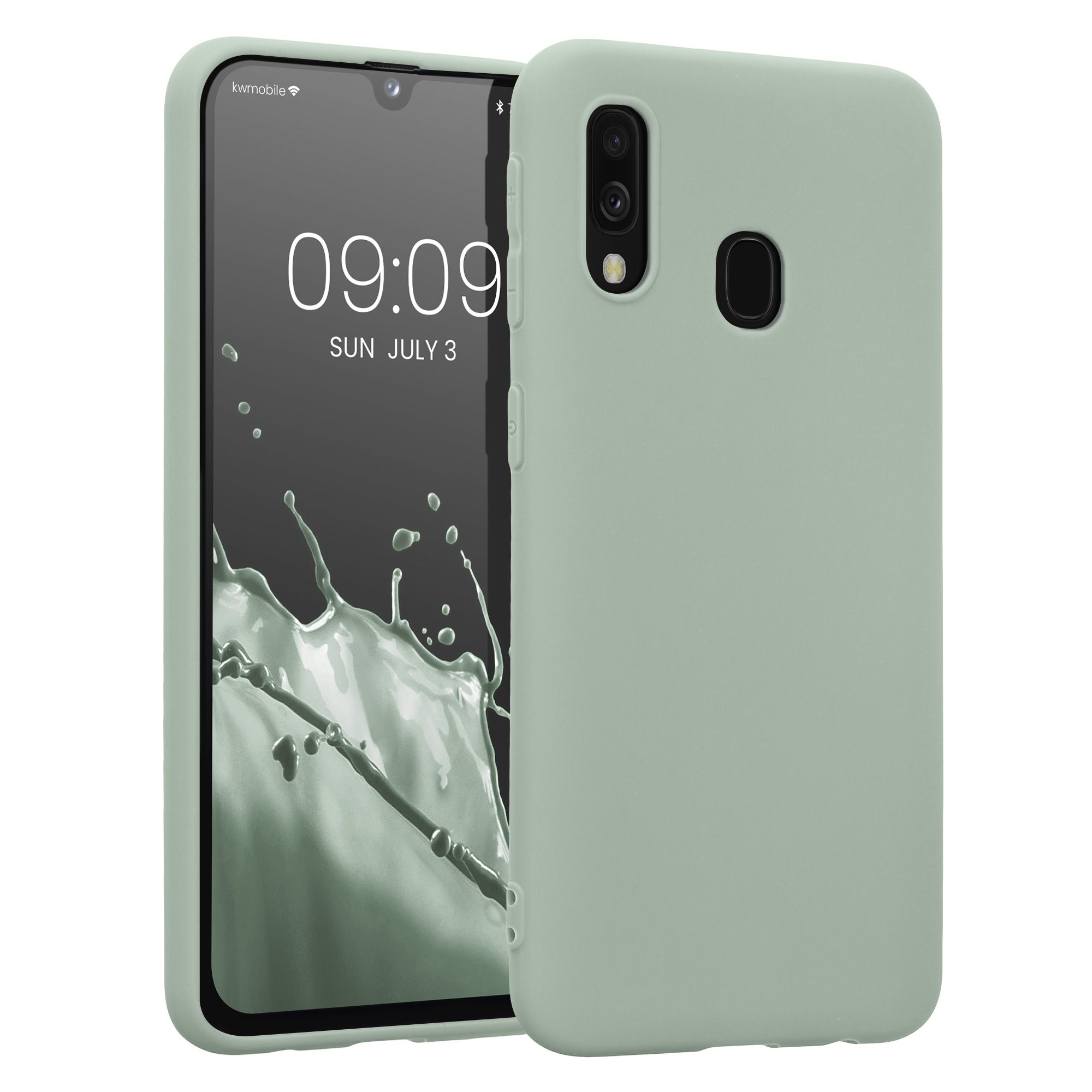 Kryt na mobil Samsung Galaxy A40 kwmobile TPU Šedo-zelená