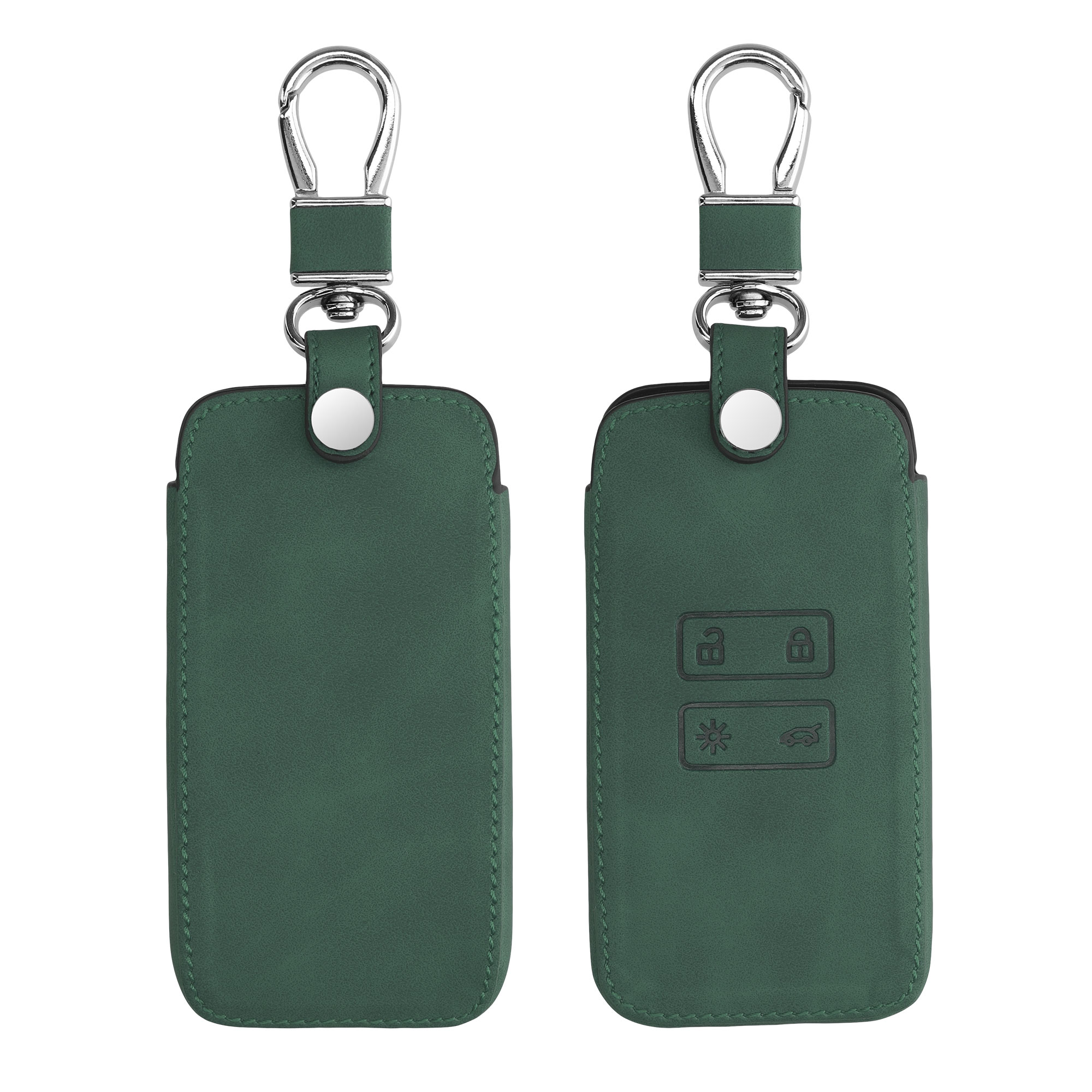 Obal na klíč pro Renault Smart Key se 4 tlačítky (Keyless Go) ze syntetické kůže kwmobile ‑ tmavě zelená