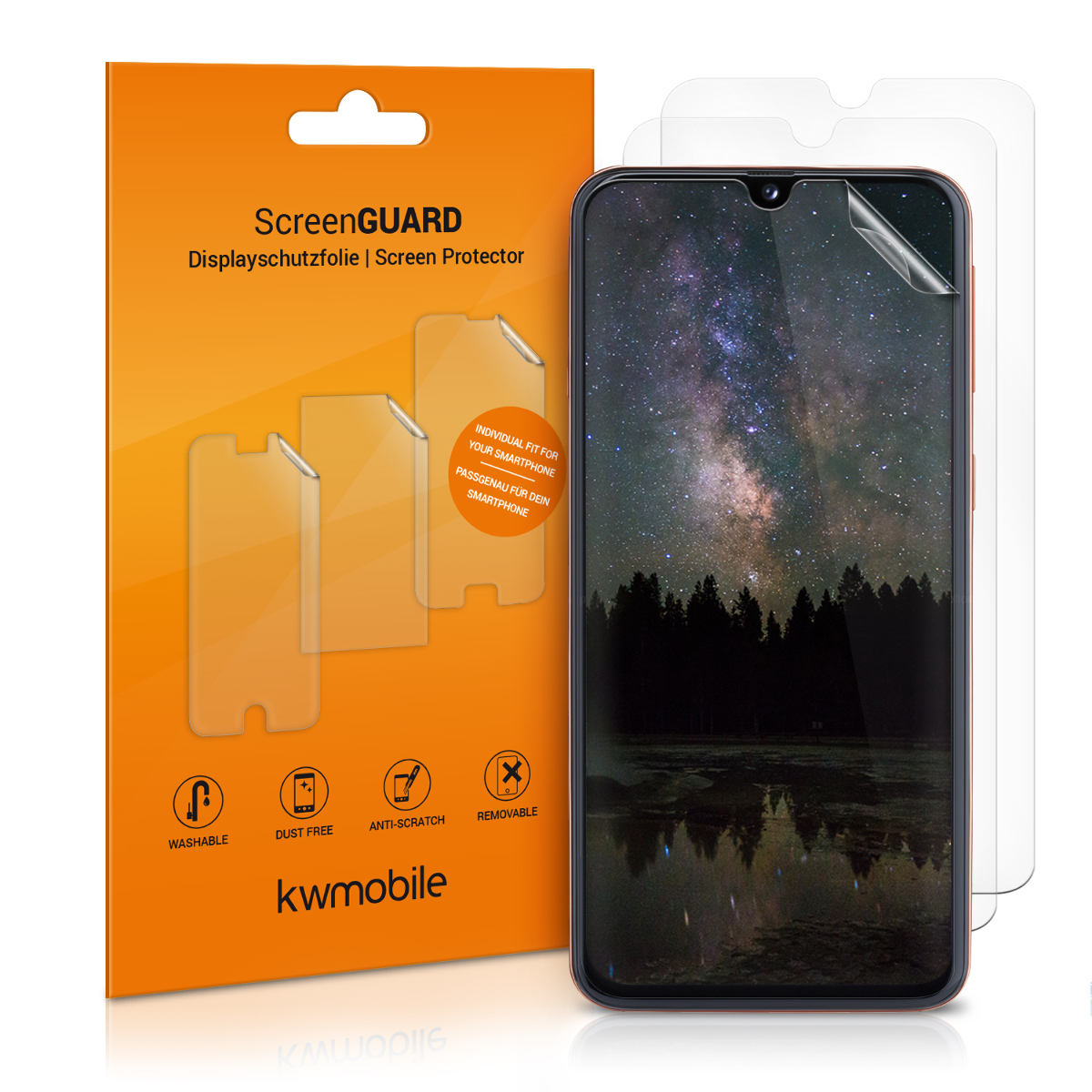 Ochranná fólie Samsung Galaxy A40 kwmobile 3 ks ultra čirá transparentní
