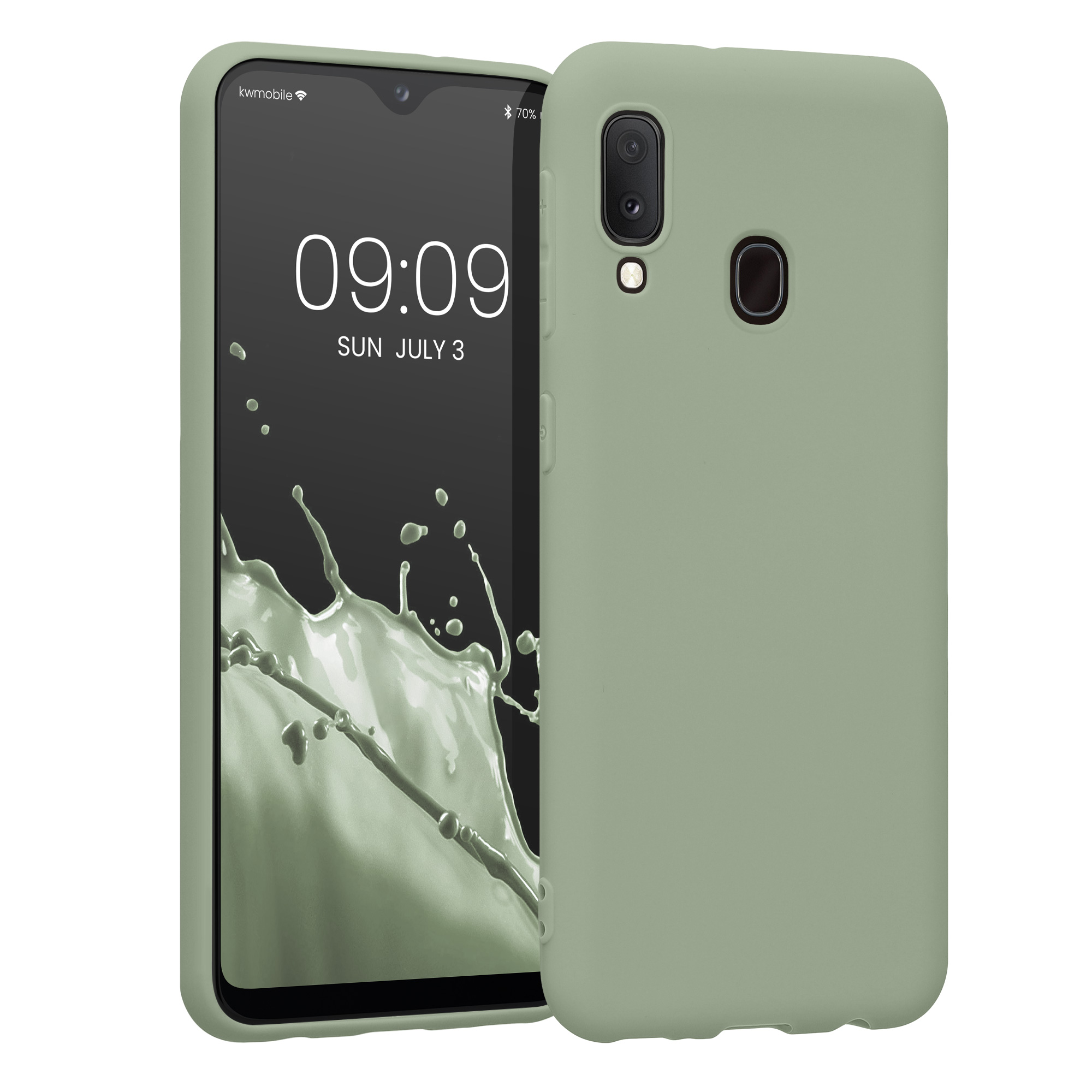 Kryt na mobil Samsung Galaxy A20e kwmobile TPU šedozelený