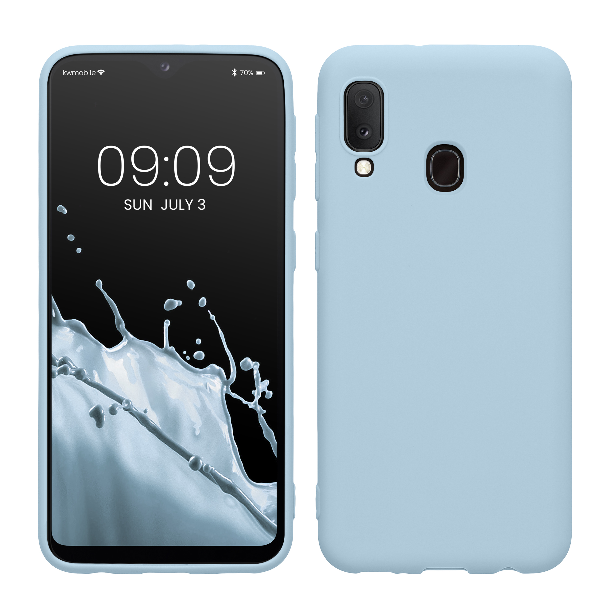 Kryt na mobil Samsung Galaxy A20e kwmobile TPU světle modrý
