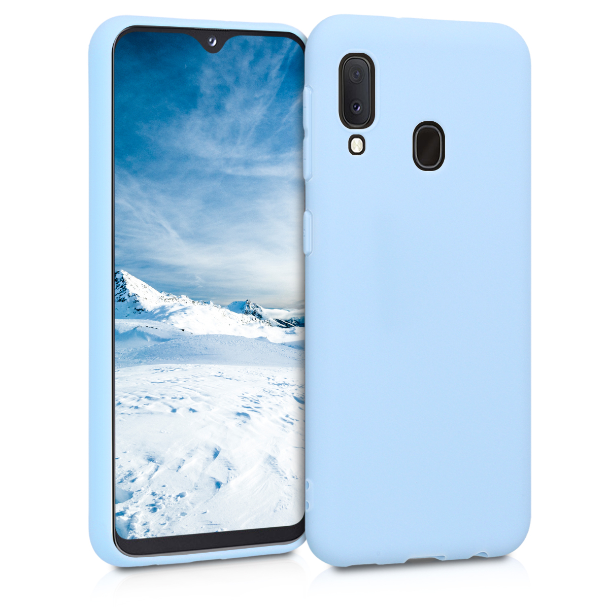 Kryt na mobil Samsung Galaxy A20e kwmobile TPU matně světle modrý