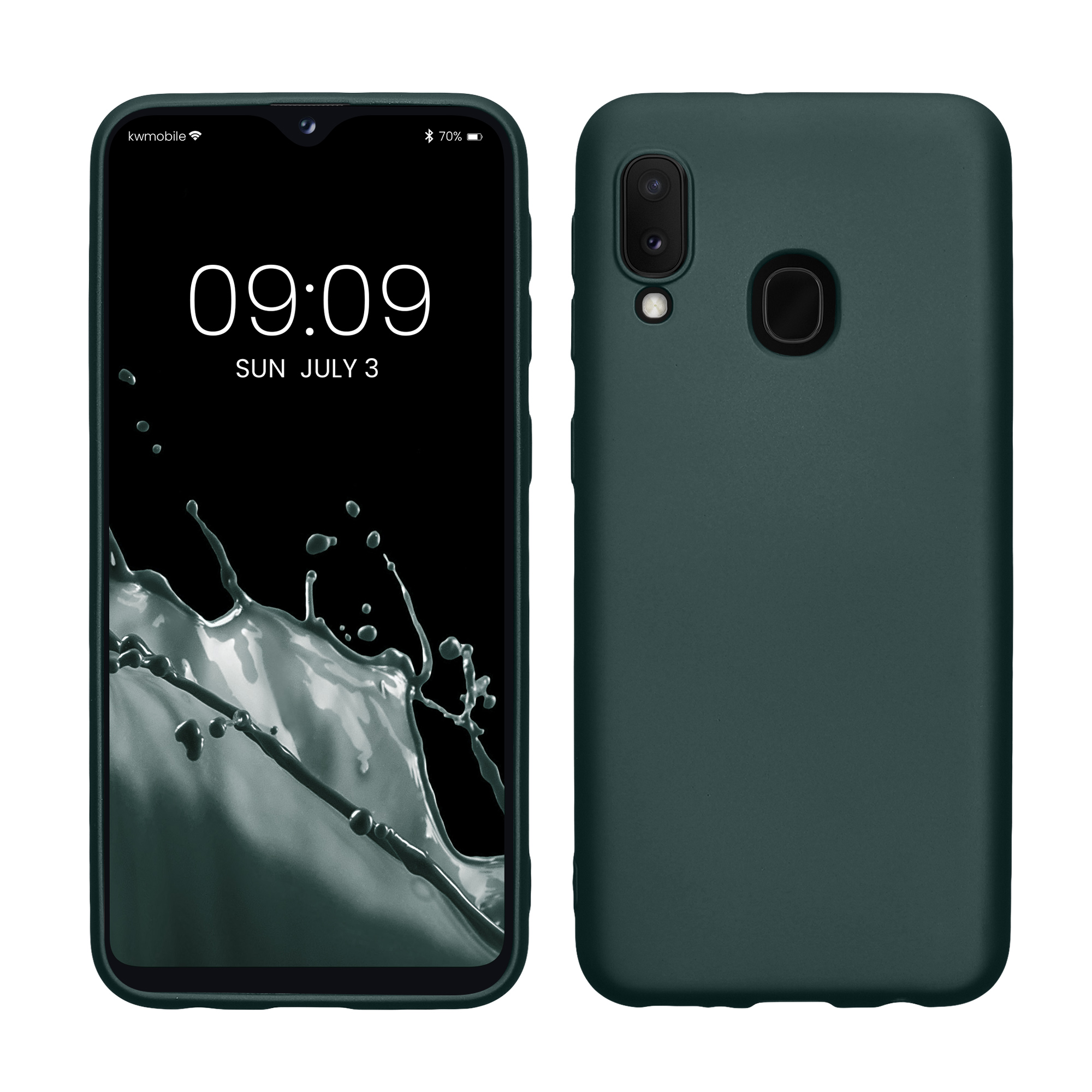 Metalický kryt na mobil Samsung Galaxy A20e kwmobile metalicky petrolejový