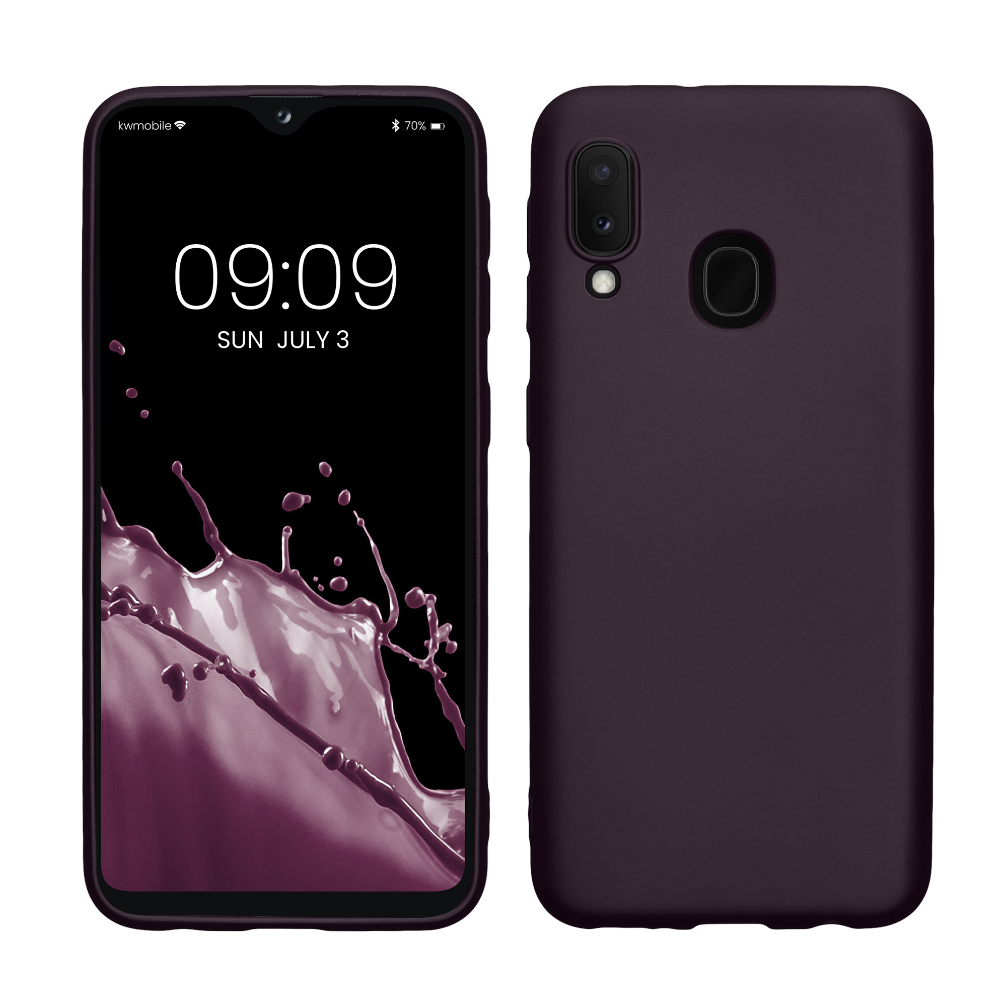 Metalický kryt na mobil Samsung Galaxy A20e kwmobile metalicky berry
