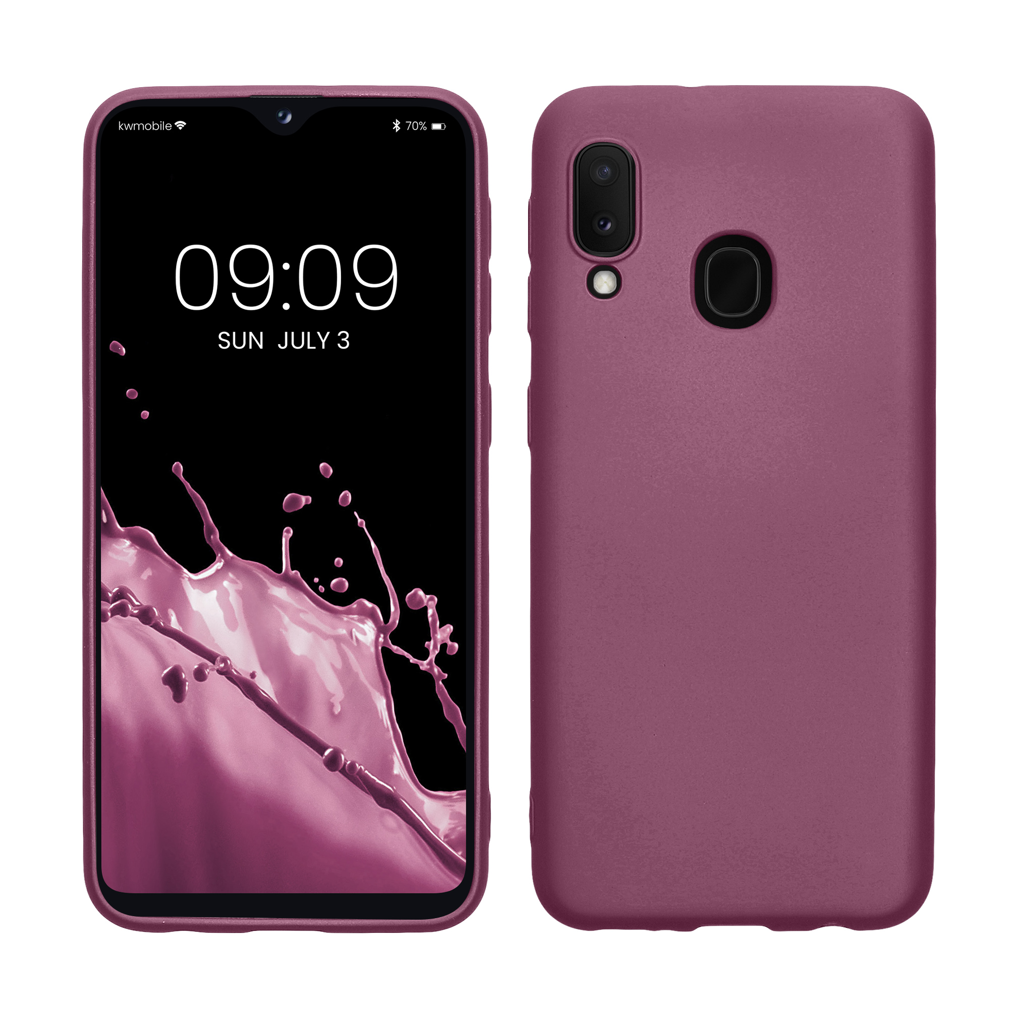 Metalický kryt na mobil Samsung Galaxy A20e kwmobile metalicky levandulový