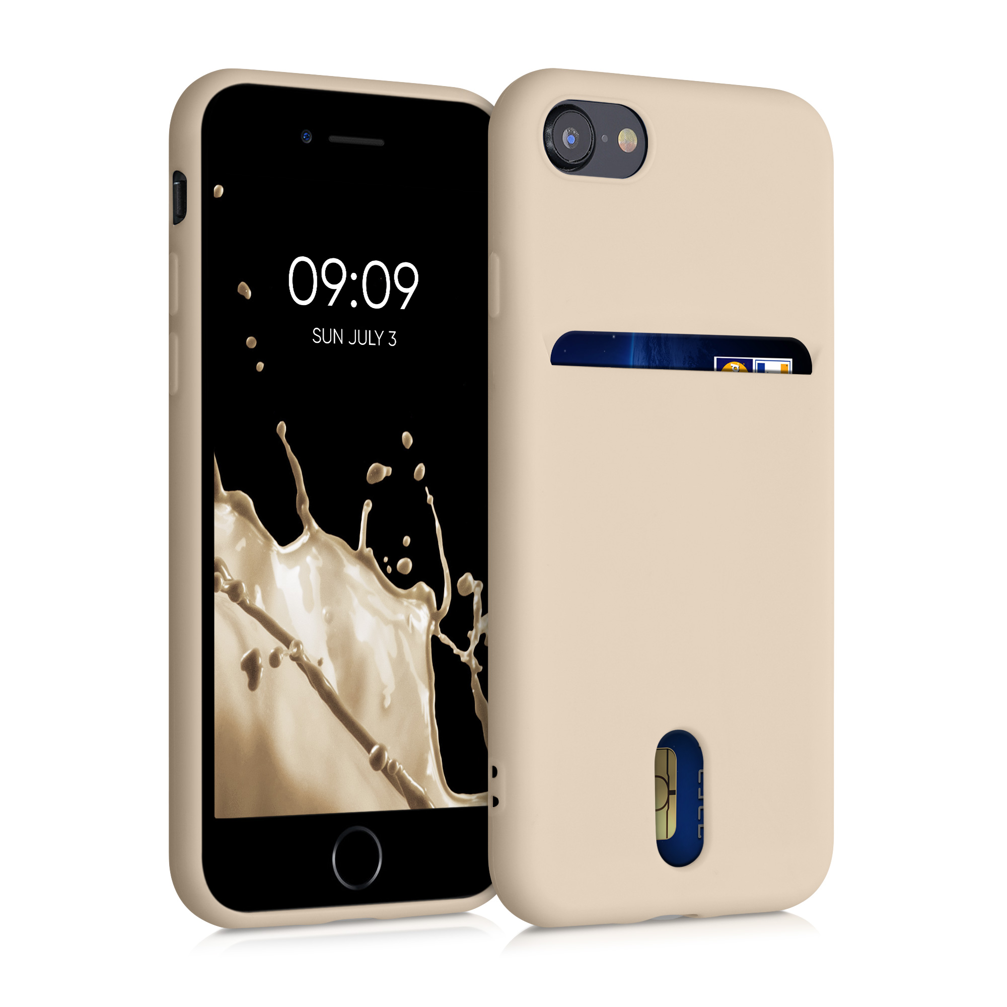 Pouzdro pro Apple iPhone SE (2022) / iPhone SE (2020) / iPhone 8 / iPhone 7 kwmobile kapsa na kartu silikonové - perleťová