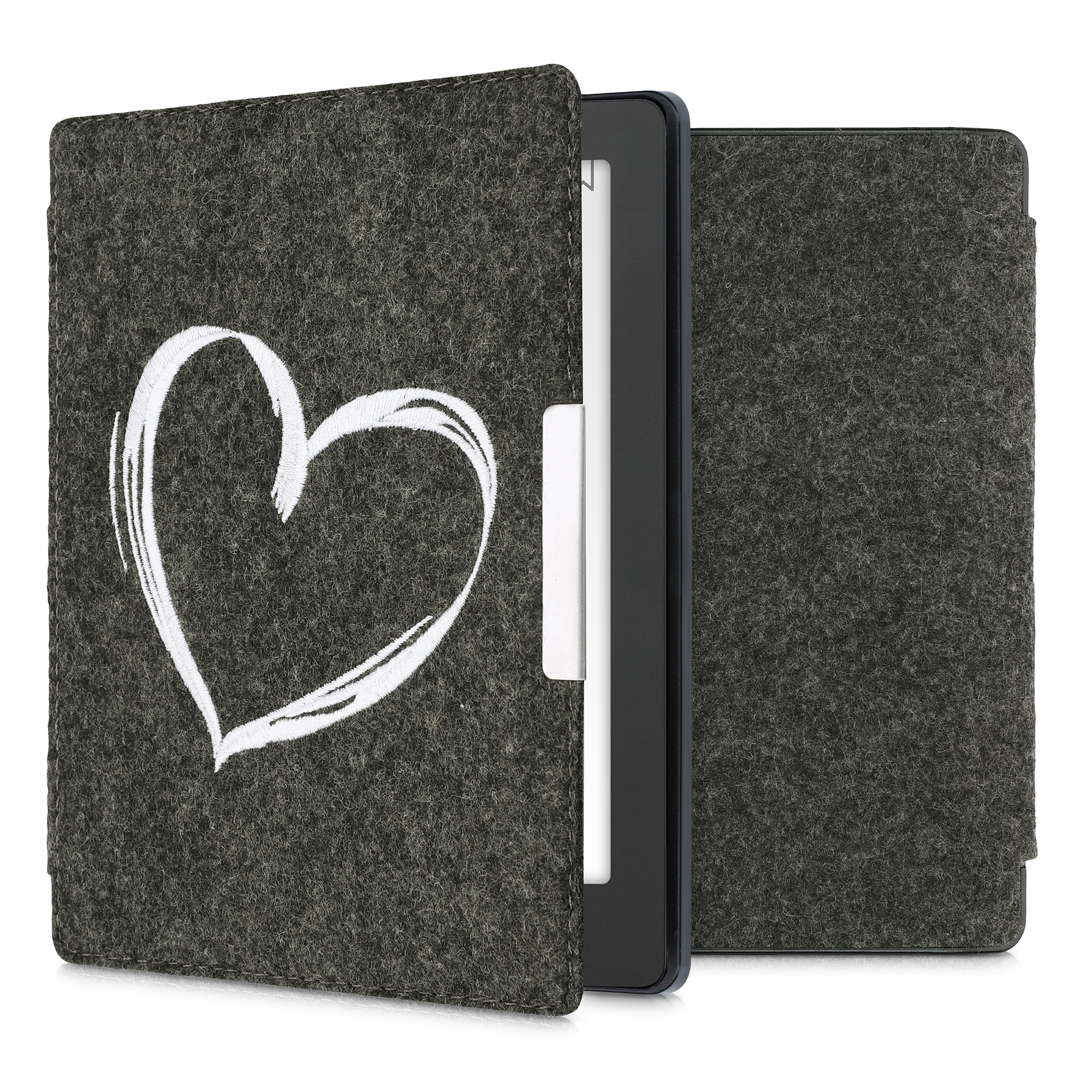 Filcové pouzdro na čtečku Kobo Aura H2O Edition 2 Brushed Heart se stojánkem