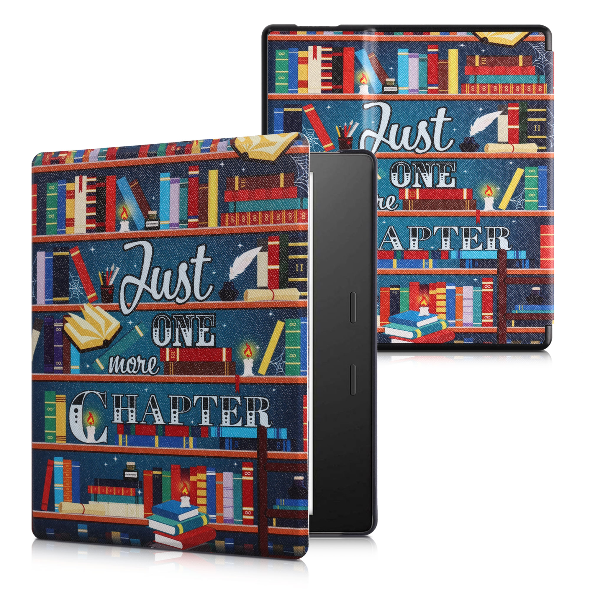 Pouzdro na čtečku kwmobile pro Amazon Kindle Oasis 10. Generation - motiv Library Motto vícebarevný