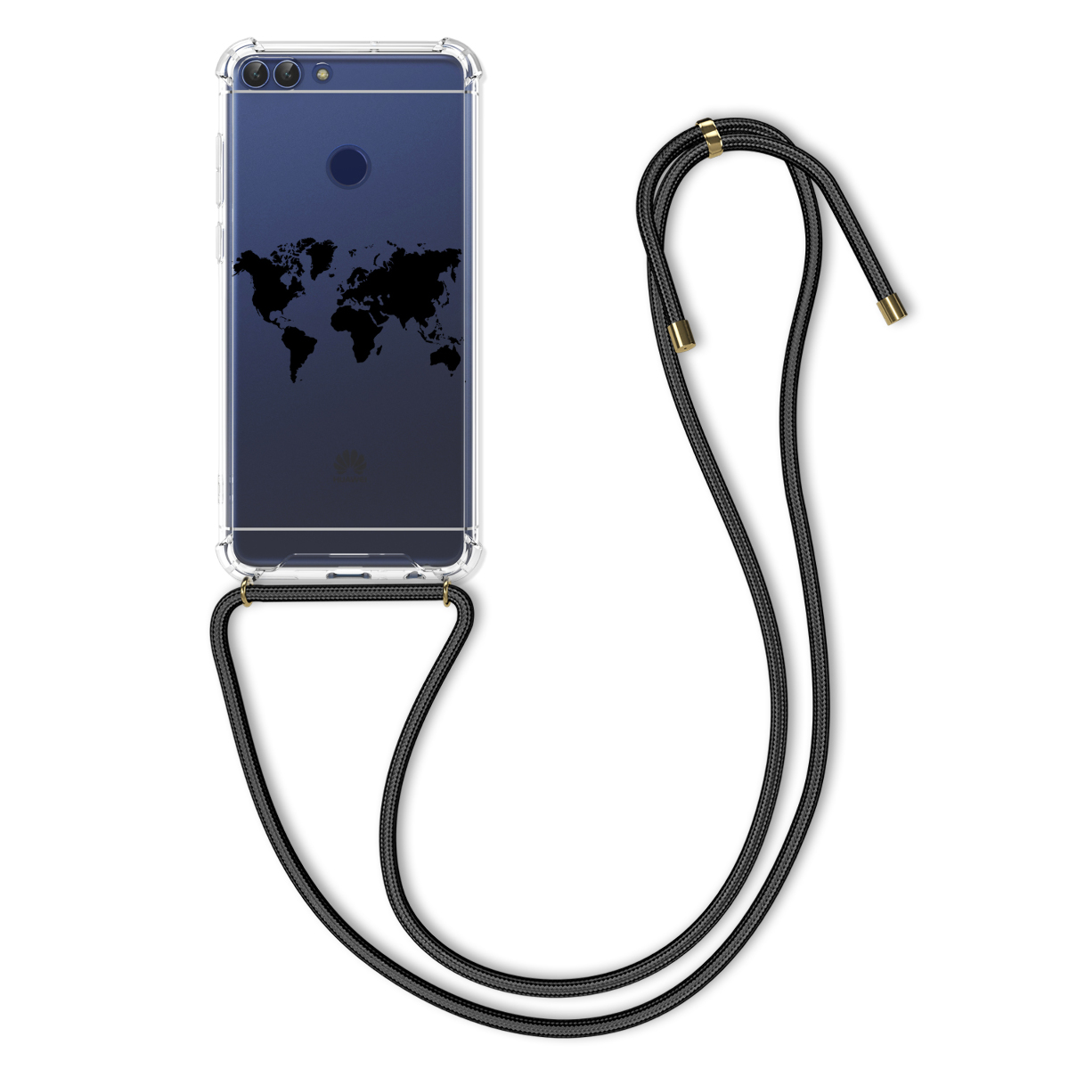 Crossbody kryt na mobil Huawei Enjoy 7S / P Smart (2017) kwmobile se šňůrkou travel outline -