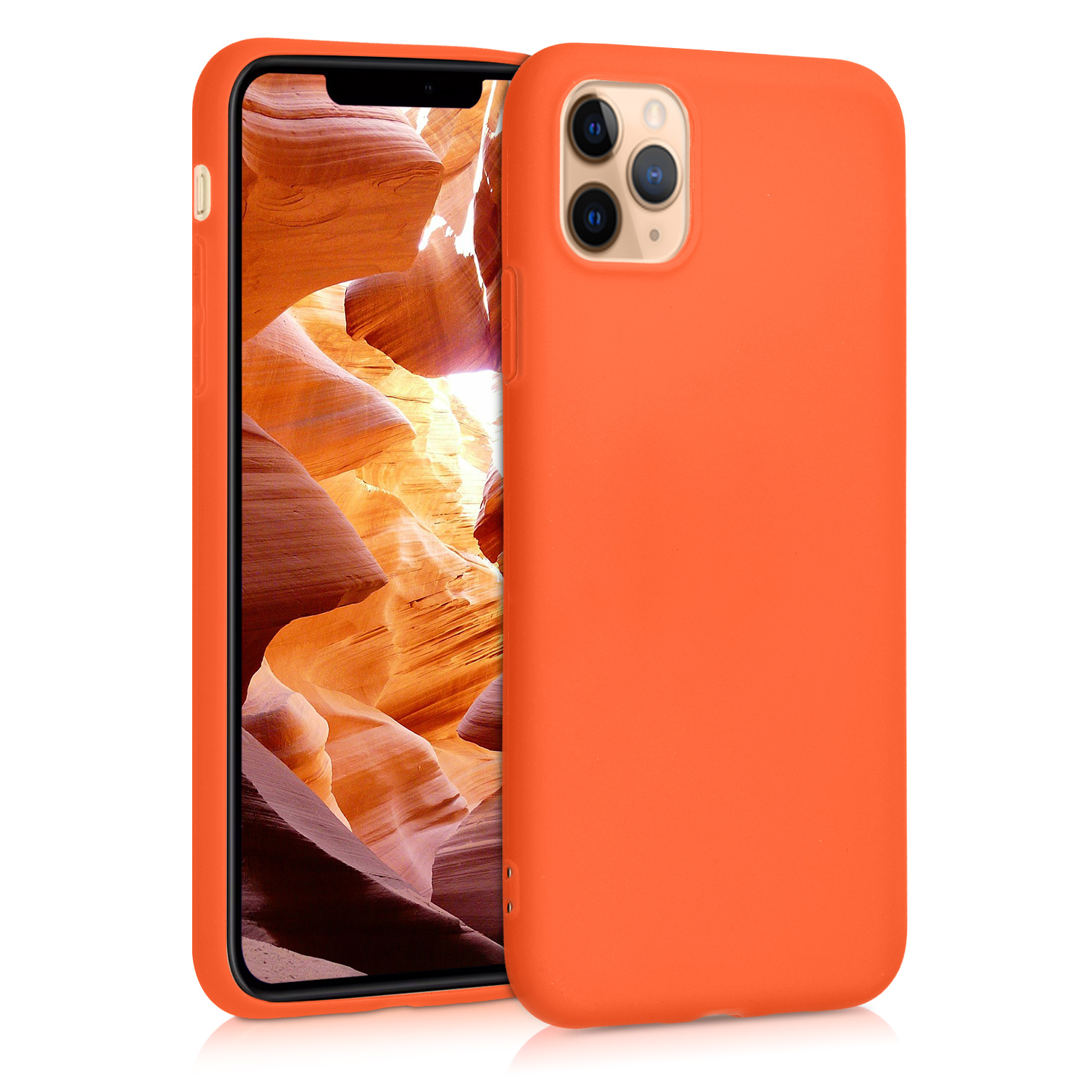 Kryt na mobil iPhone 11 Pro Max kwmobile TPU Neon oranžová