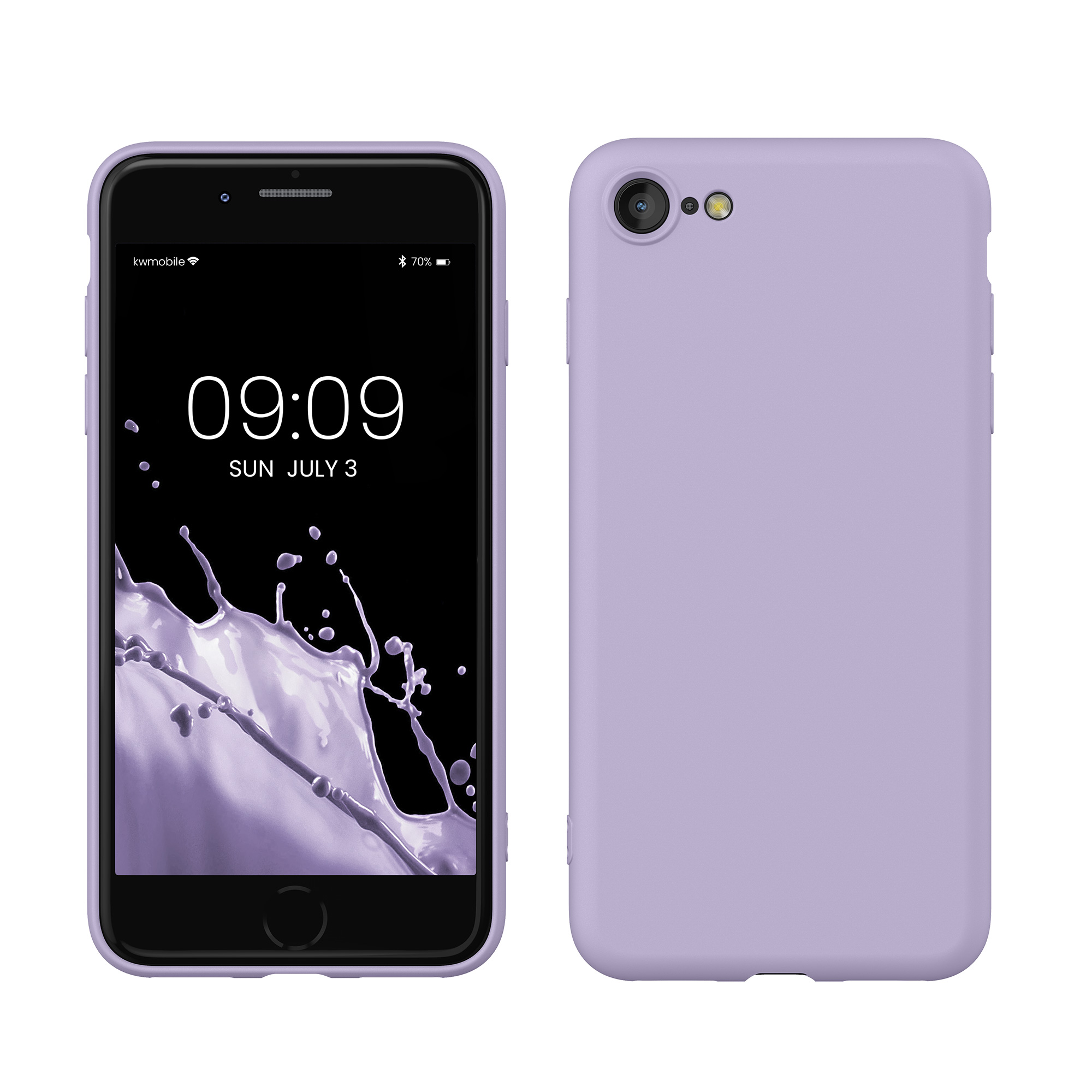 Silikonový TPU kryt kwmobile pro iPhone SE 2022/2020/8/7 - levandulová