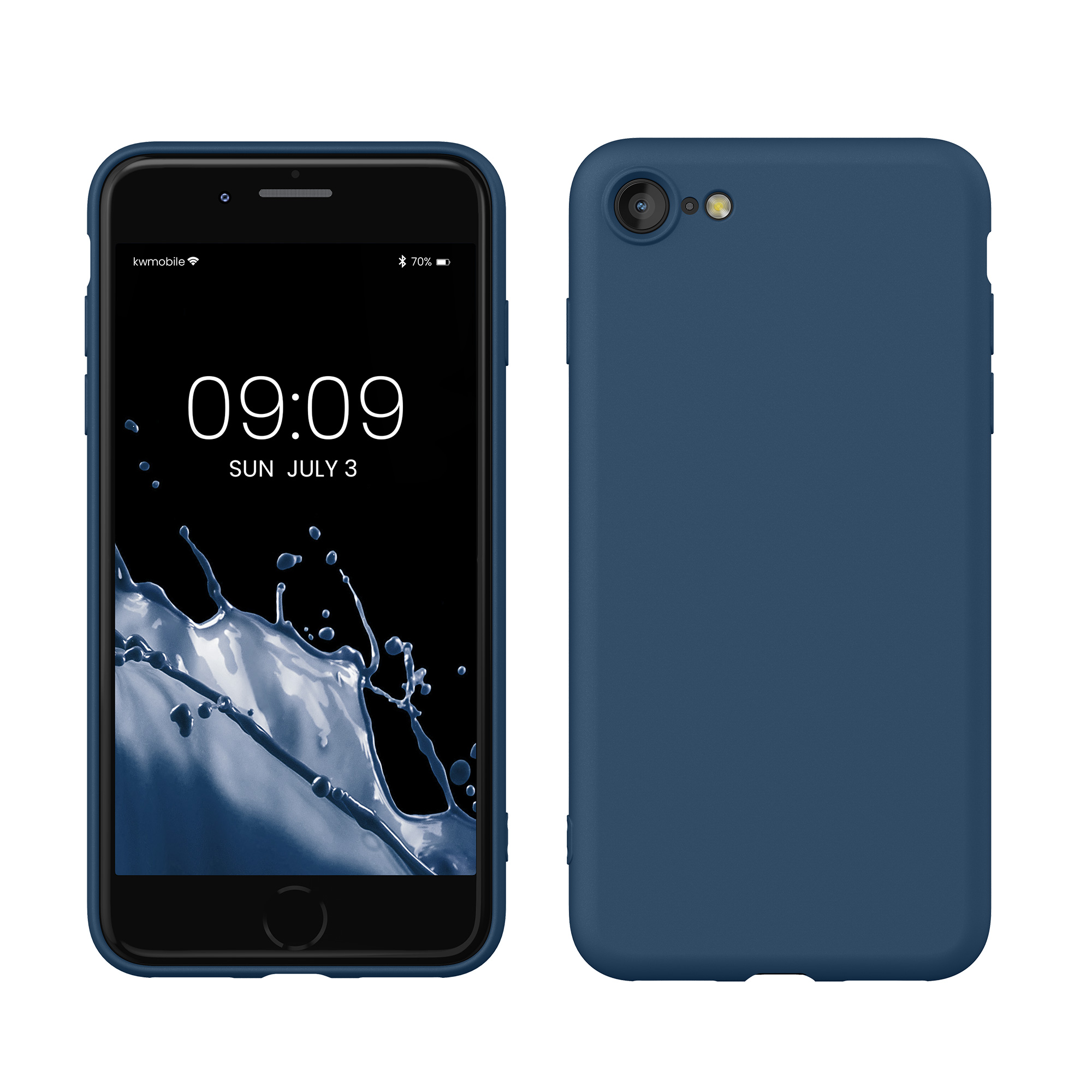 Silikonový TPU kryt kwmobile pro iPhone SE 2022/2020/8/7 - tmavě modrá