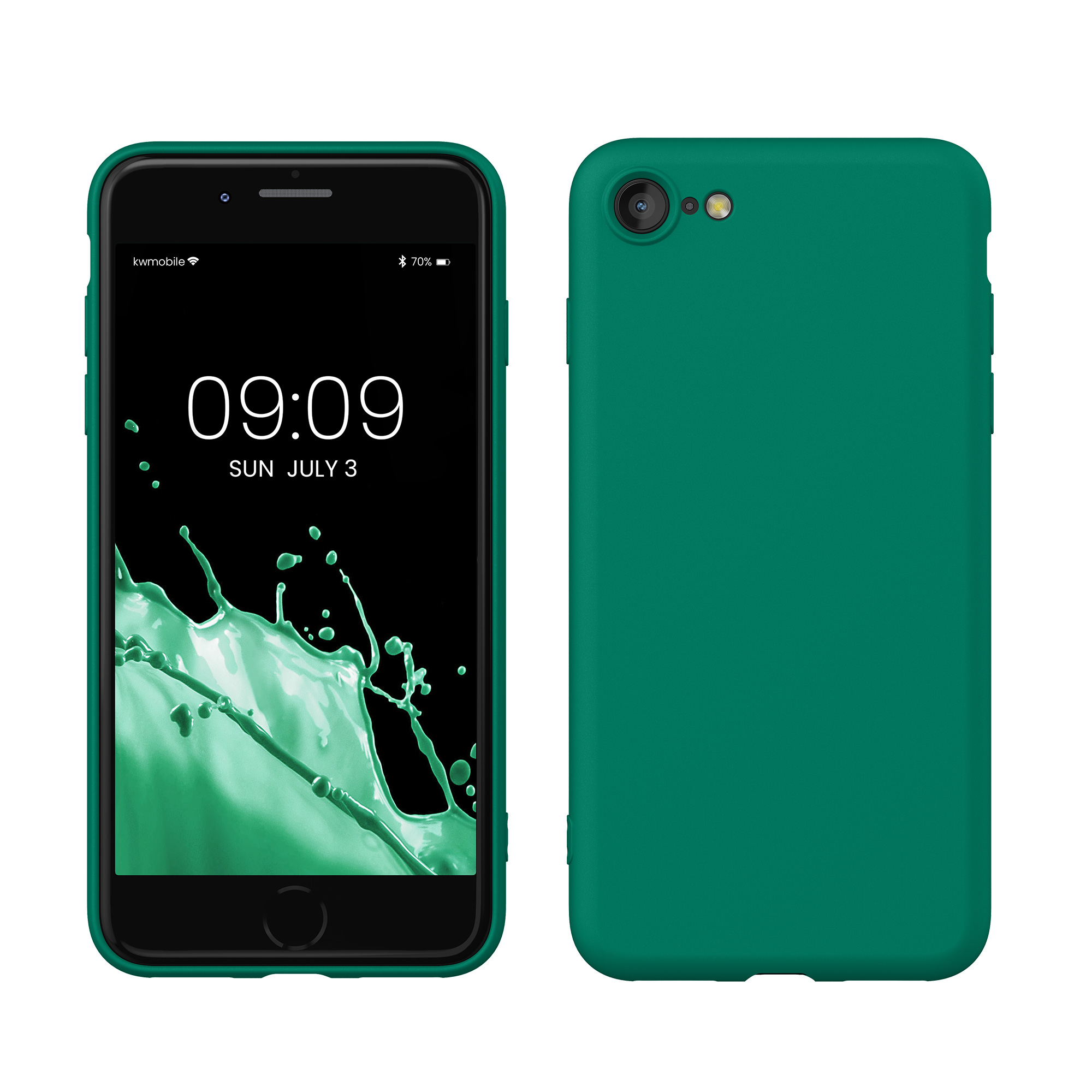 Silikonový TPU kryt kwmobile pro iPhone SE 2022/2020/8/7 - smaragdově zelená