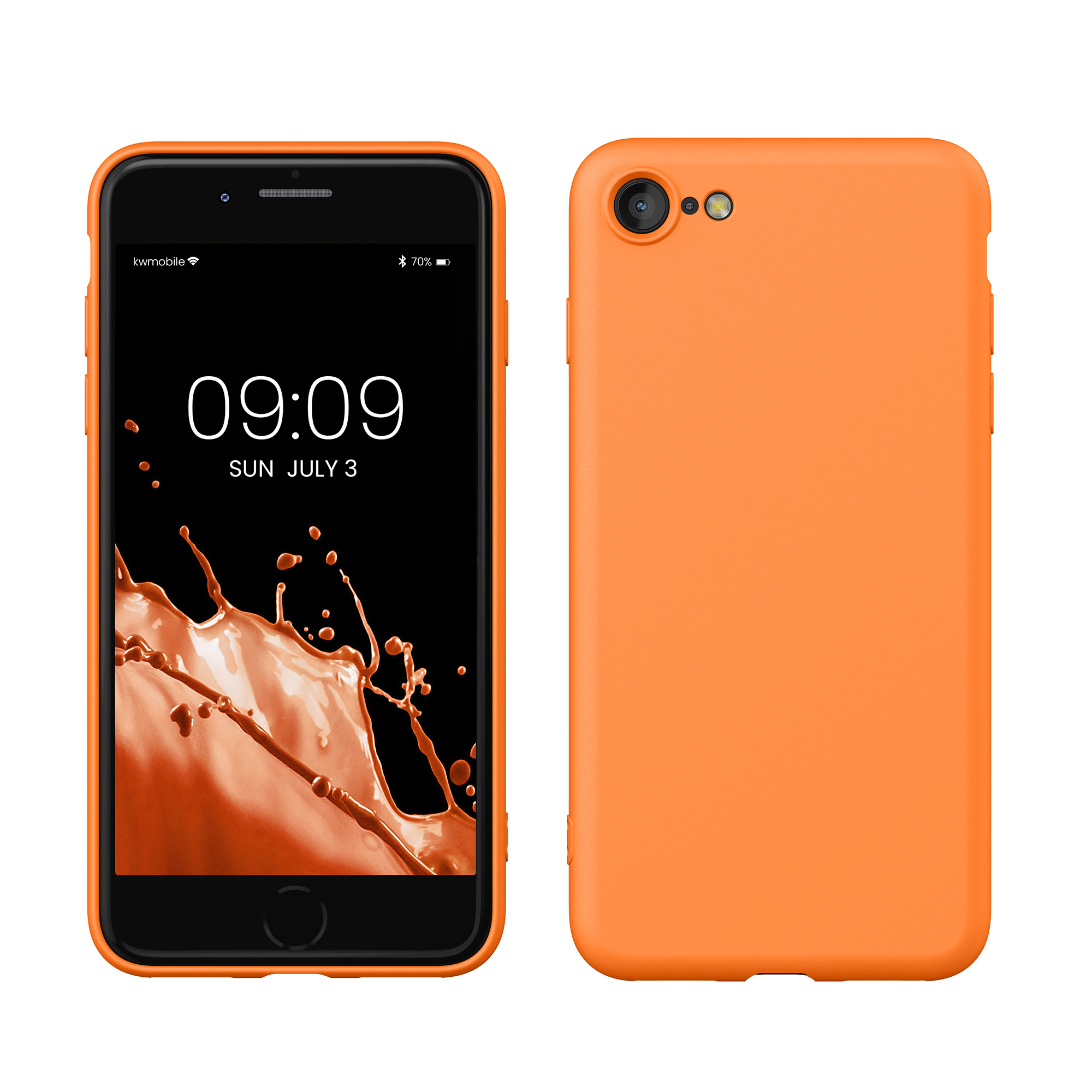 Silikonový TPU kryt kwmobile pro iPhone SE 2022/2020/8/7 - ovocně oranžová