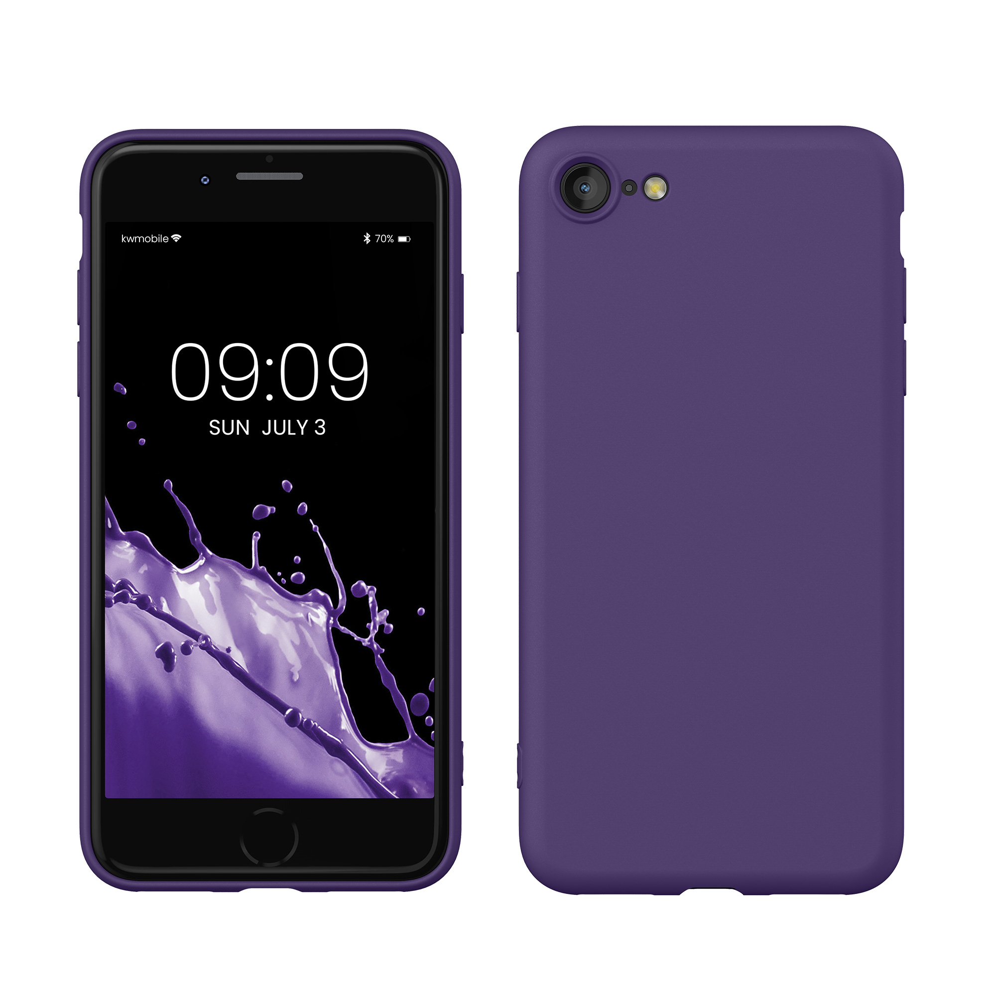 Silikonový TPU kryt kwmobile pro iPhone SE 2022/2020/8/7 - hyacintově fialová