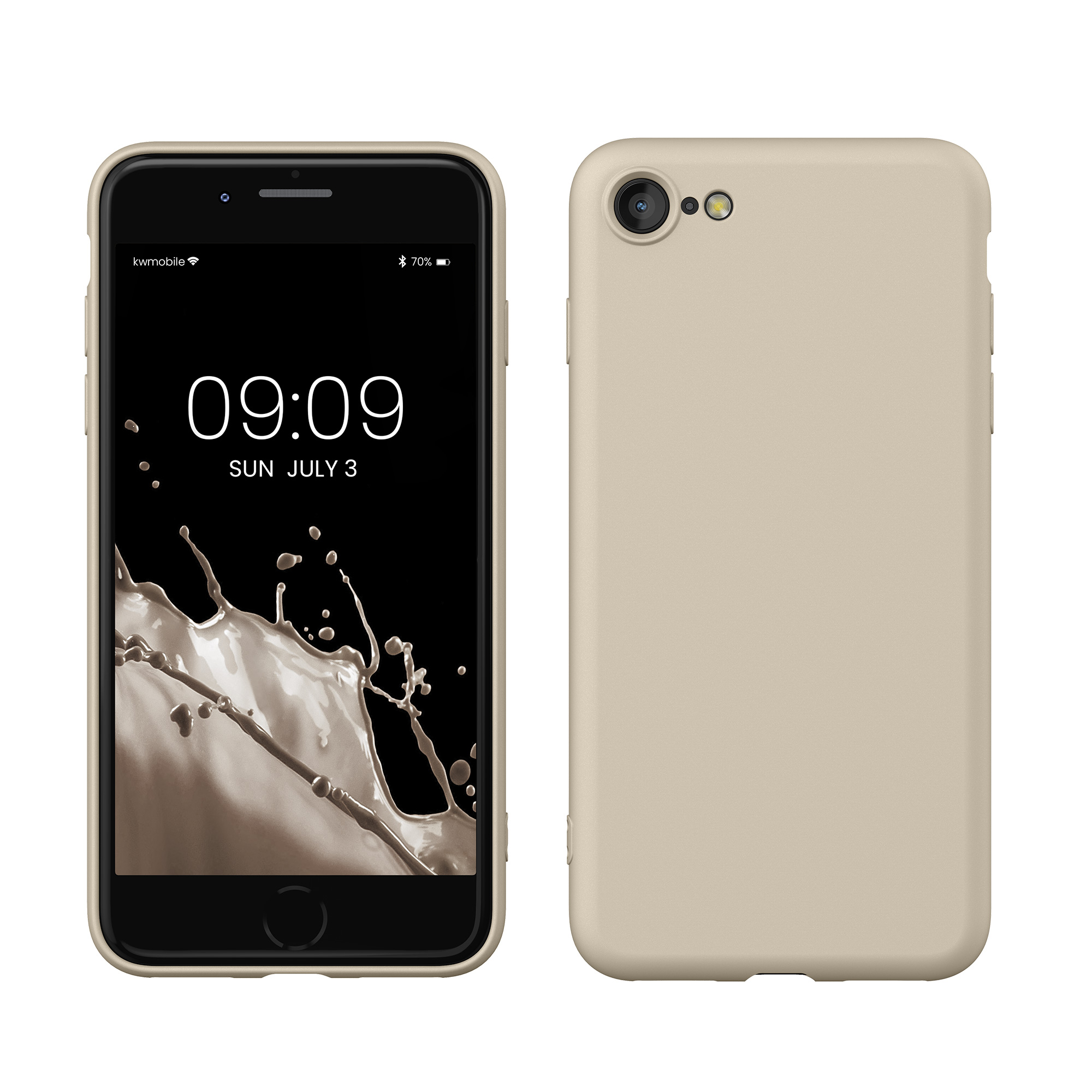 Silikonový TPU kryt kwmobile pro iPhone SE 2022/2020/8/7 - krémová