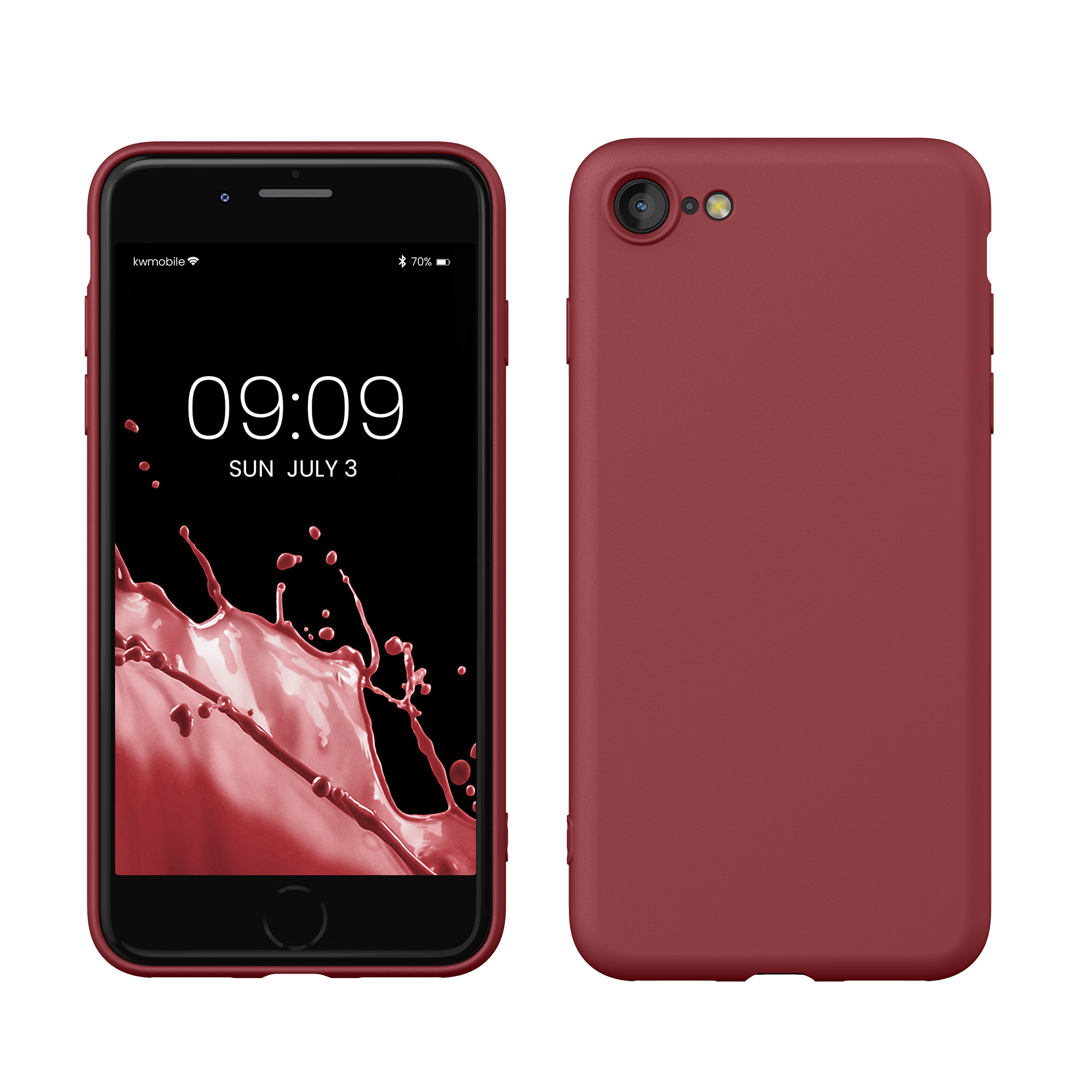 Silikonový TPU kryt kwmobile pro iPhone SE 2022/2020/8/7 - tmavě růžová