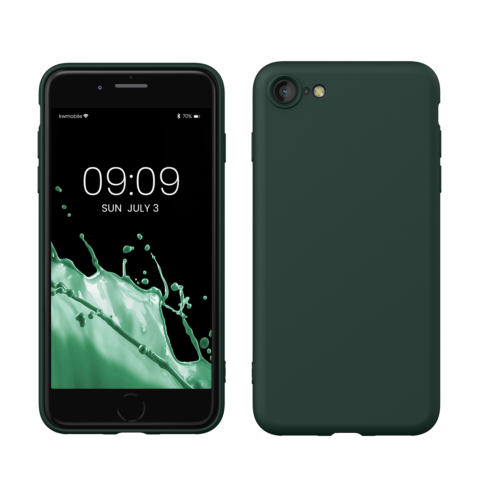 Silikonový TPU kryt kwmobile pro iPhone SE 2022/2020/8/7 - mechově zelená