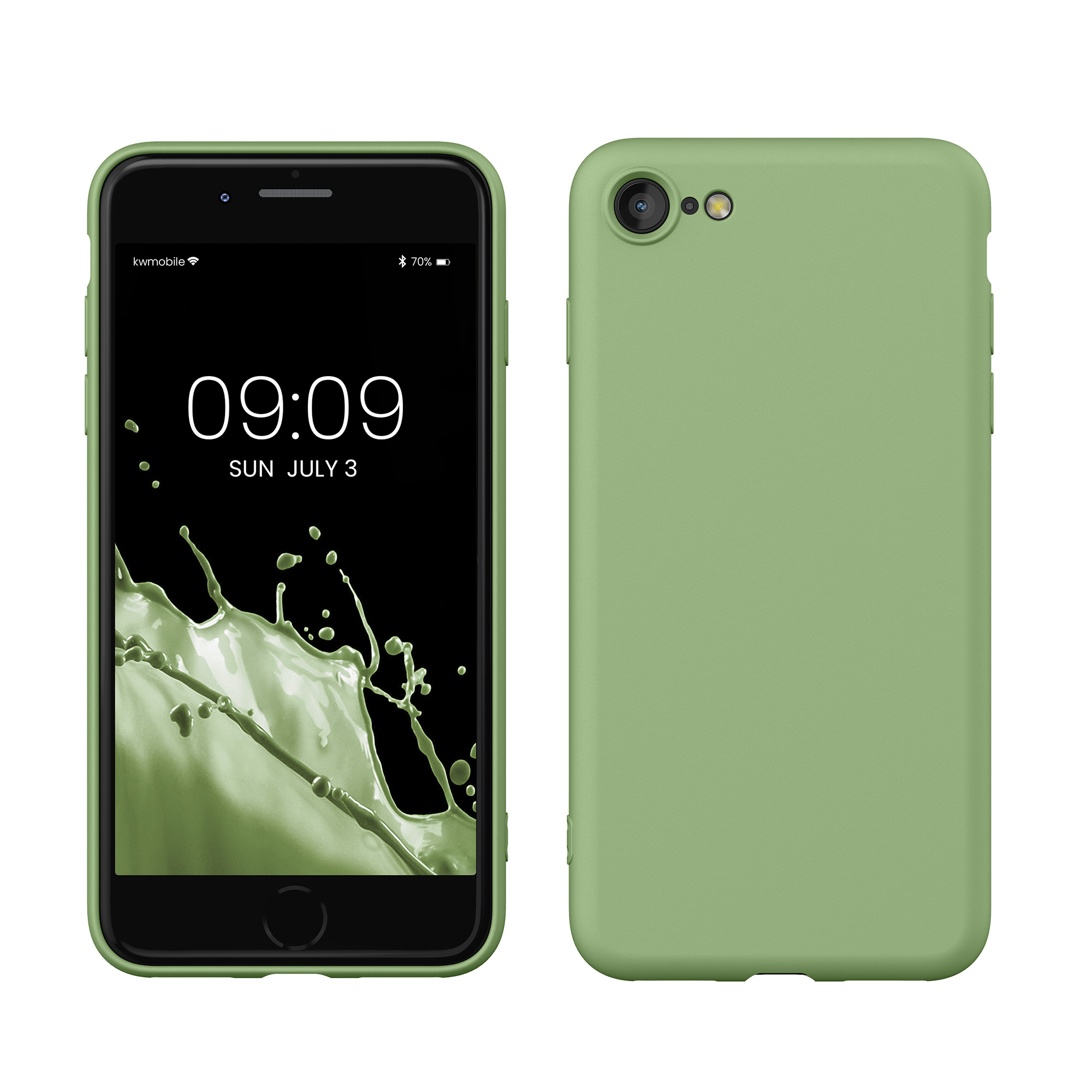 Silikonový TPU kryt kwmobile pro iPhone SE 2022/2020/8/7 - matcha zelená