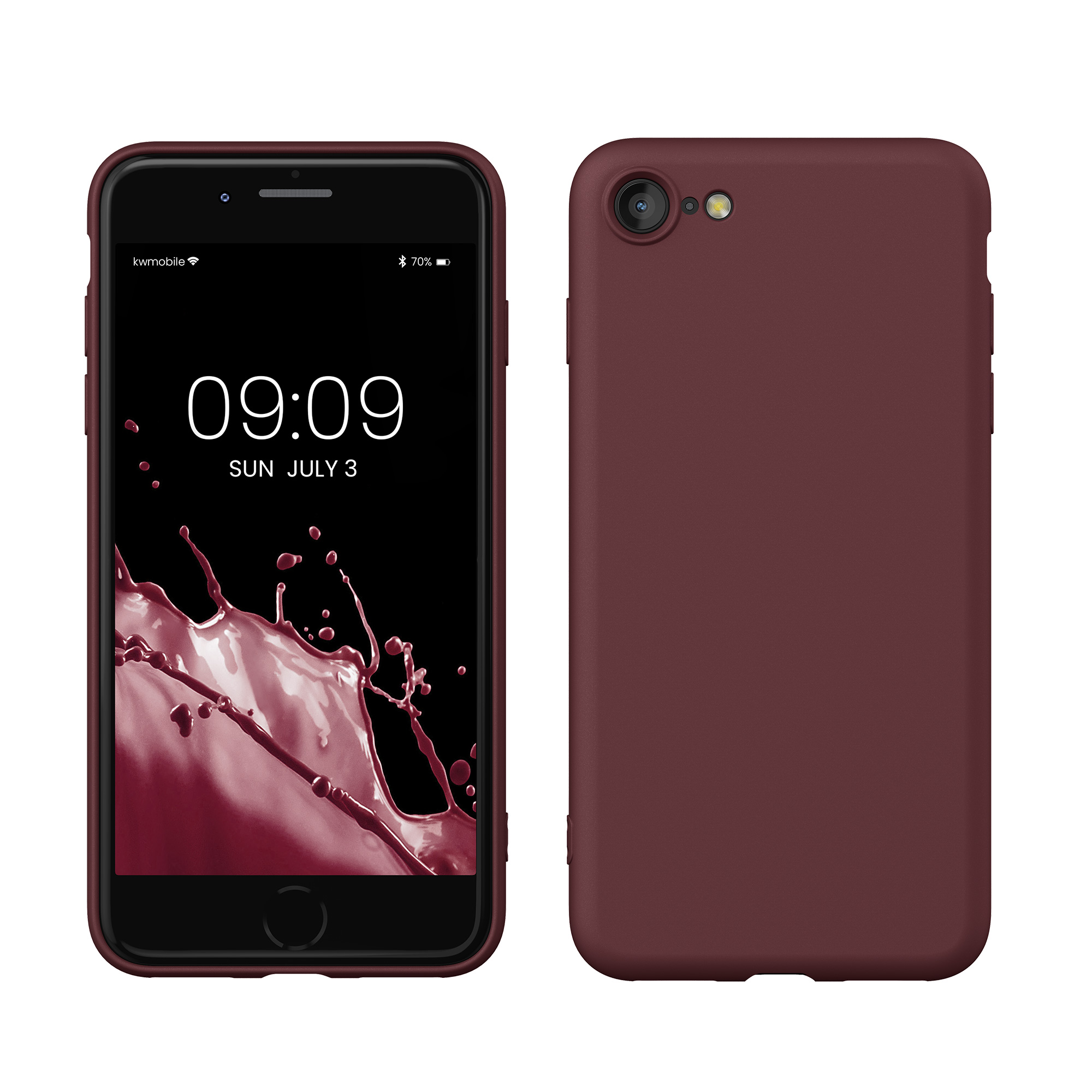 Silikonový TPU kryt kwmobile pro iPhone SE 2022/2020/8/7 - hnědočervená
