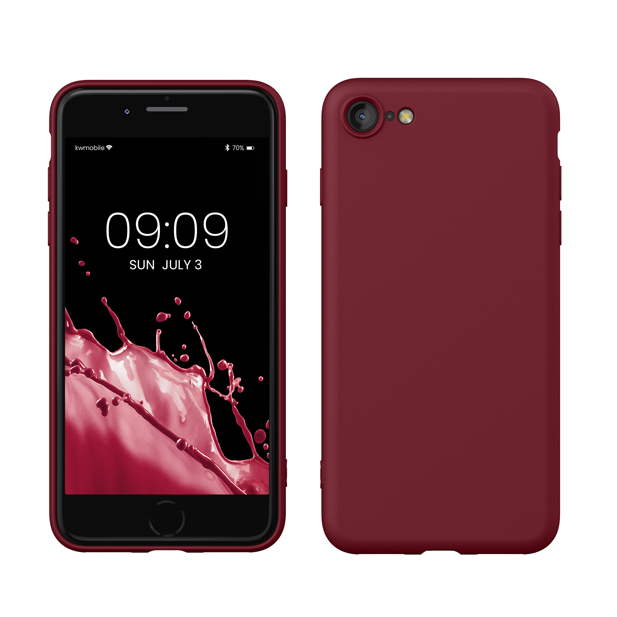 Silikonový TPU kryt kwmobile pro iPhone SE 2022/2020/8/7 - rebarborově červená