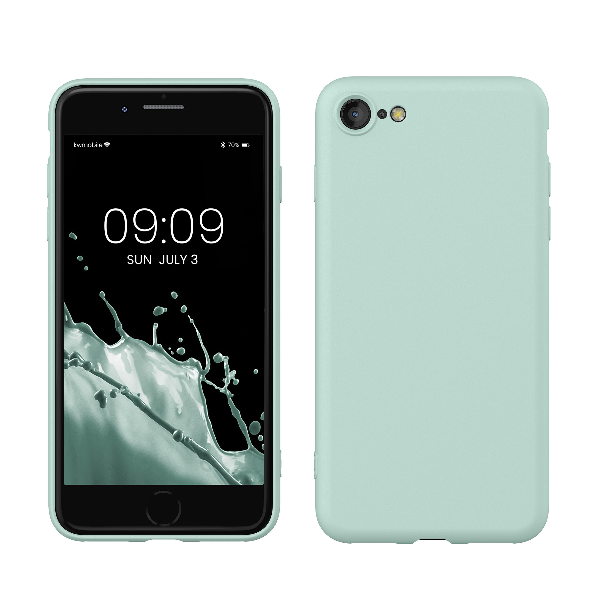 Silikonový TPU kryt kwmobile pro iPhone SE 2022/2020/8/7 - mátová
