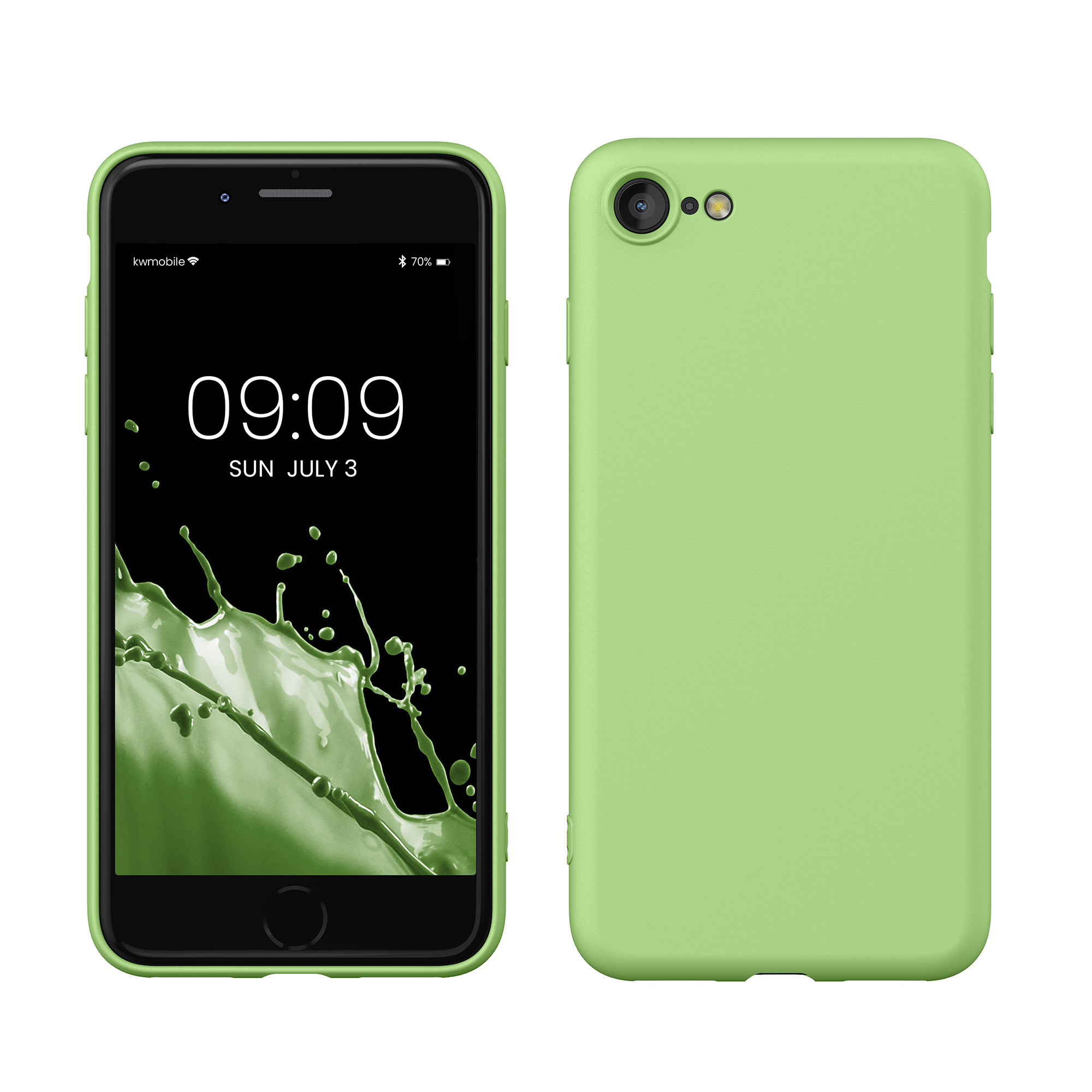 Silikonový TPU kryt kwmobile pro iPhone SE 2022/2020/8/7 - rajčatově zelená