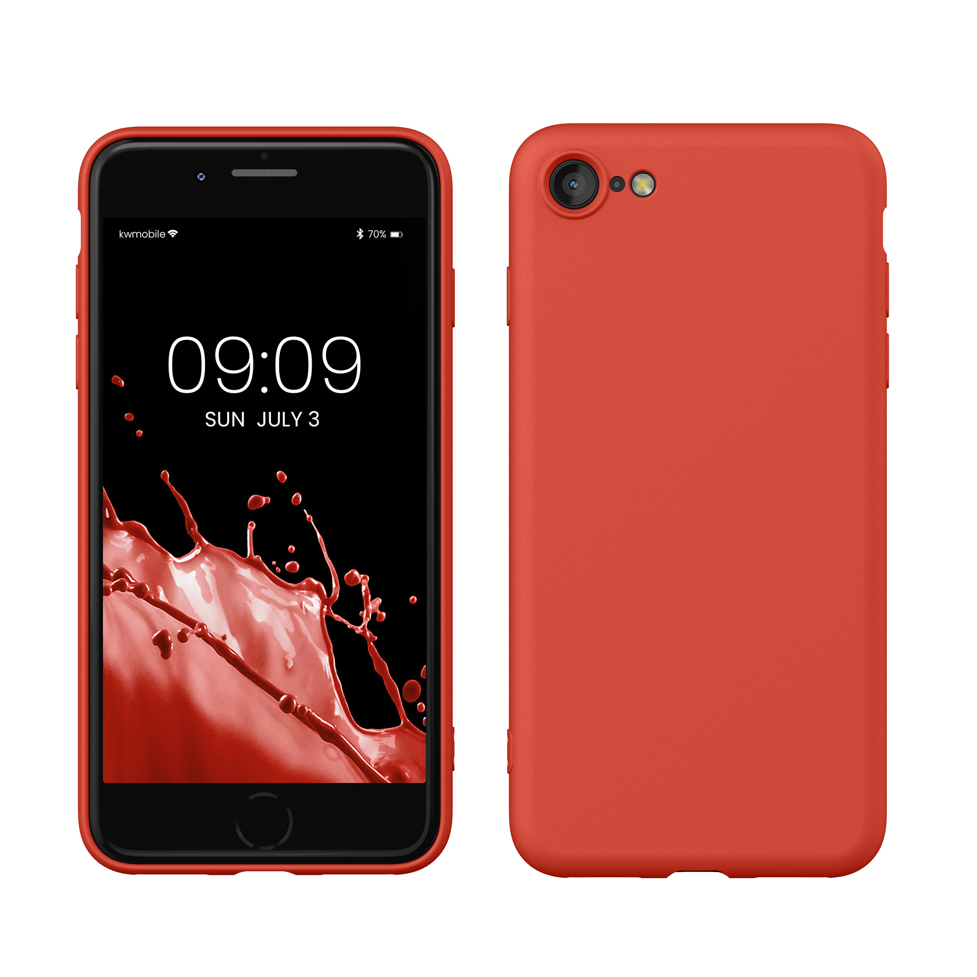 Silikonový TPU kryt kwmobile pro iPhone SE 2022/2020/8/7 - mandarinkově oranžová