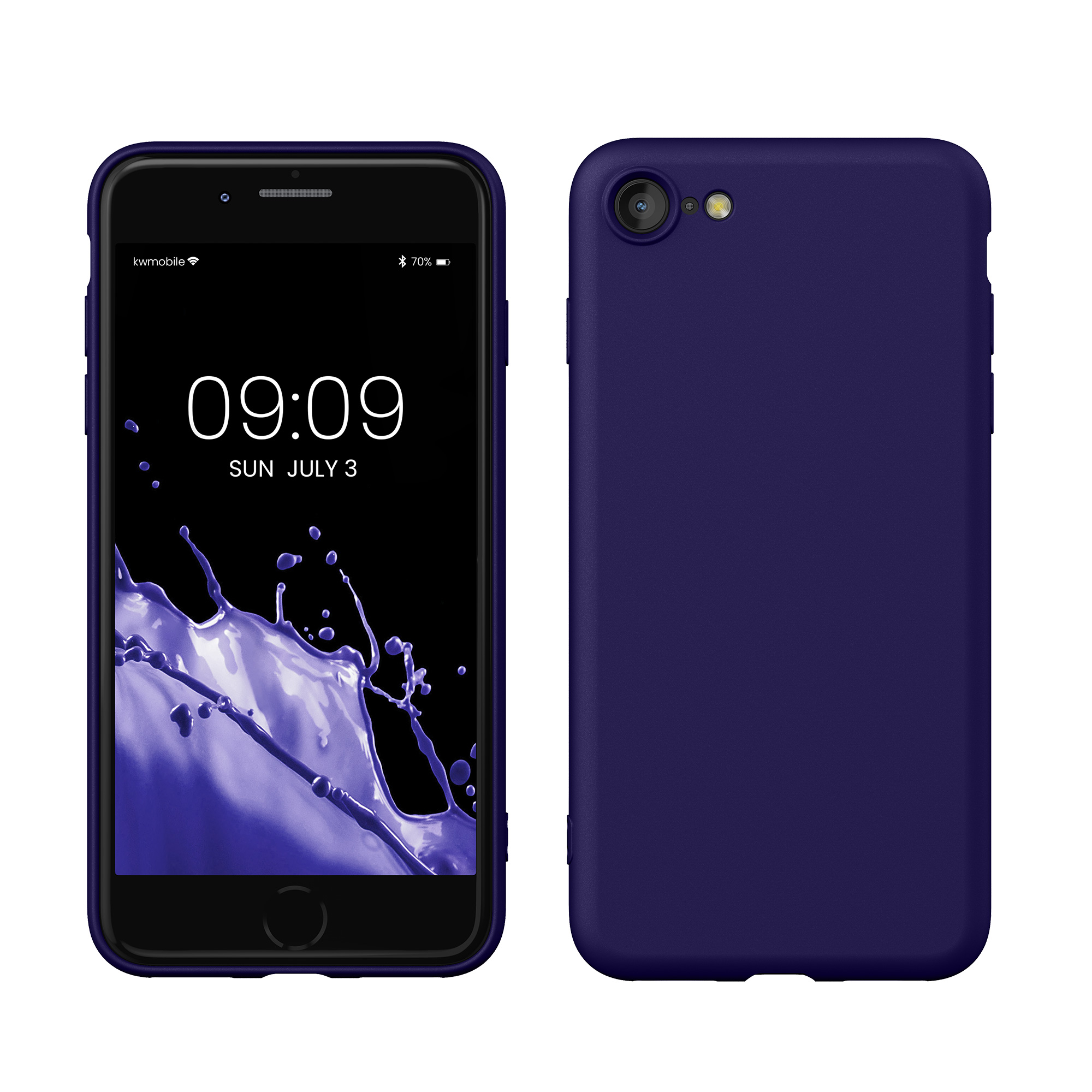 Silikonový TPU kryt kwmobile pro iPhone SE 2022/2020/8/7 - sametově modrá