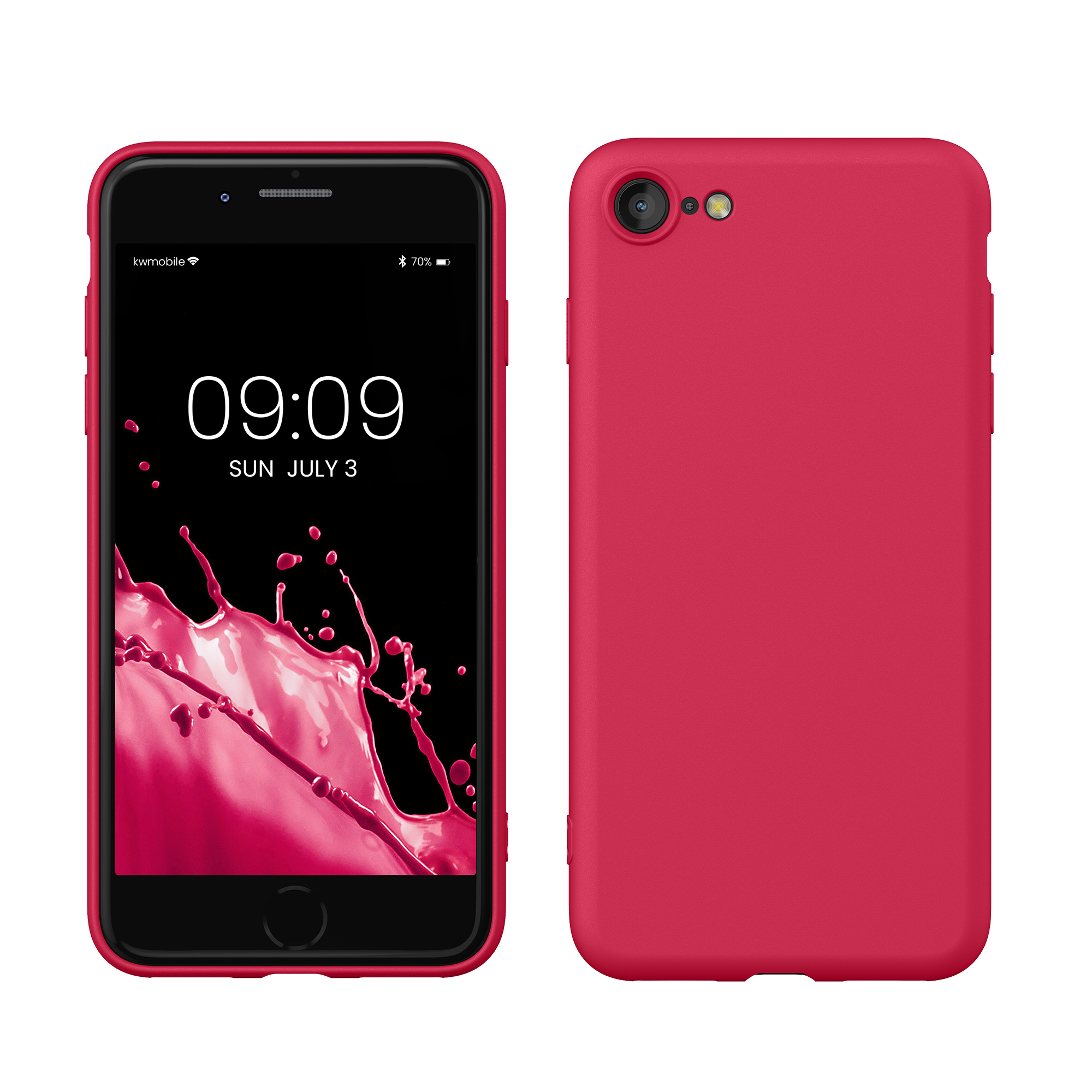 Silikonový TPU kryt kwmobile pro iPhone SE 2022/2020/8/7 - výrazně růžová
