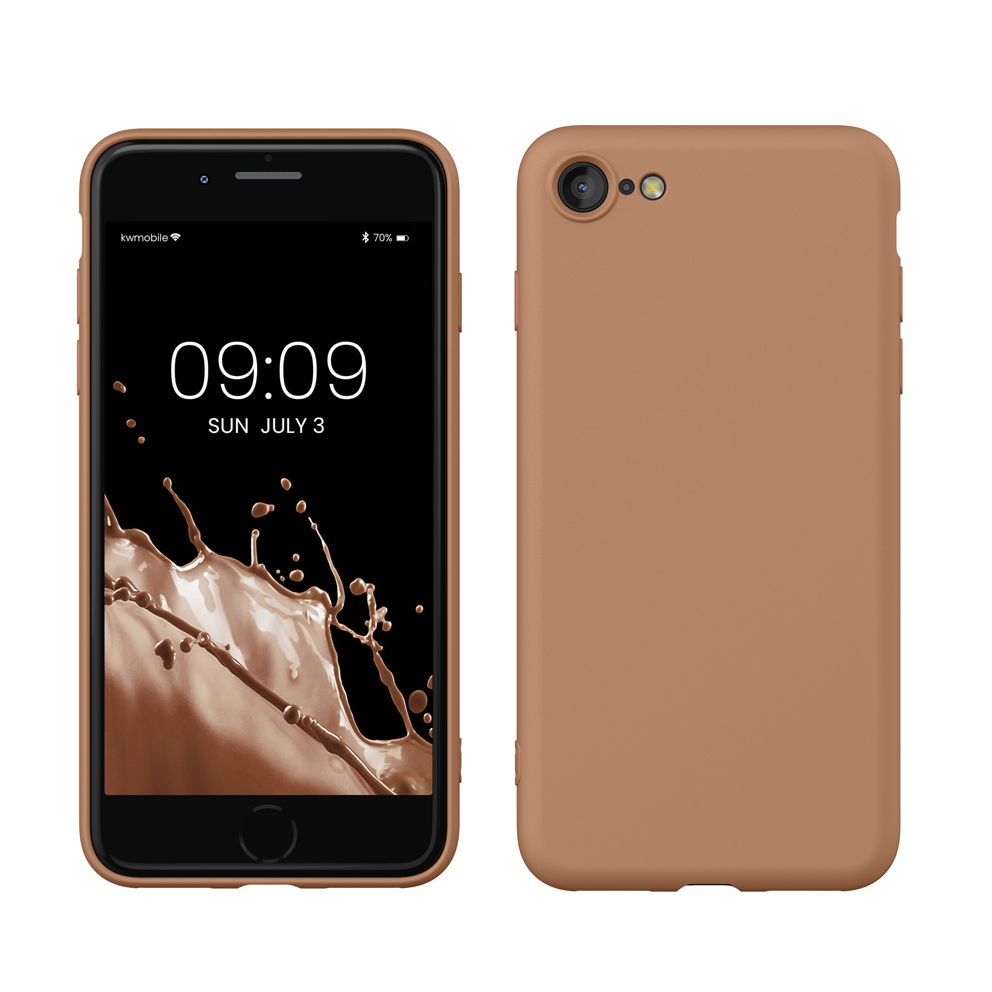 Silikonový TPU kryt kwmobile pro iPhone SE 2022/2020/8/7 - cappuccino