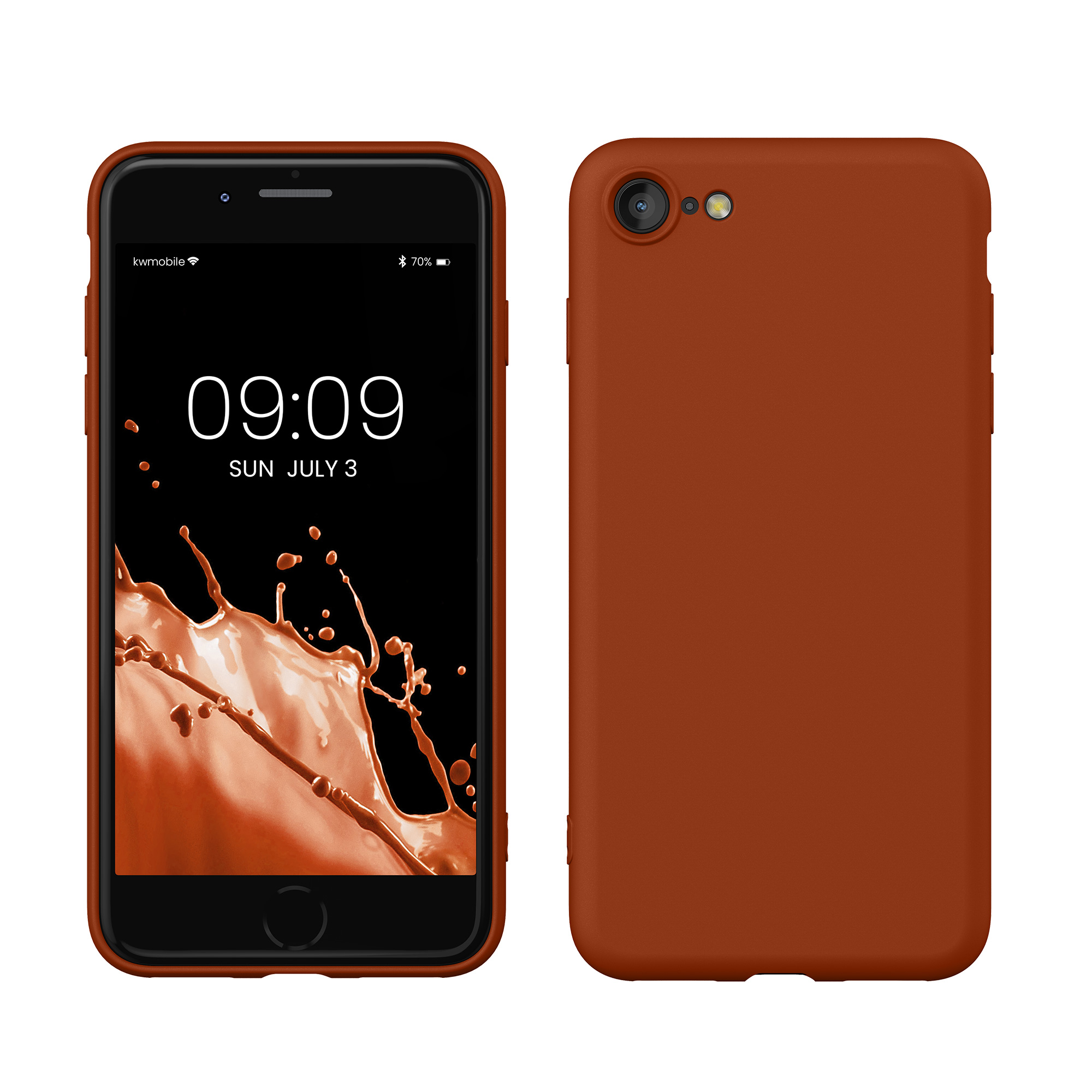 Silikonový TPU kryt kwmobile pro iPhone SE 2022/2020/8/7 - rezavě oranžová