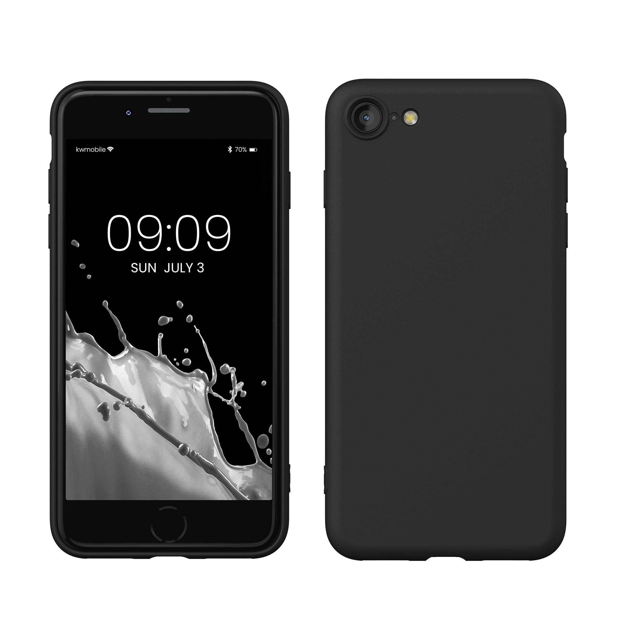 Silikonový TPU kryt kwmobile pro iPhone SE 2022/2020/8/7 - černá matná