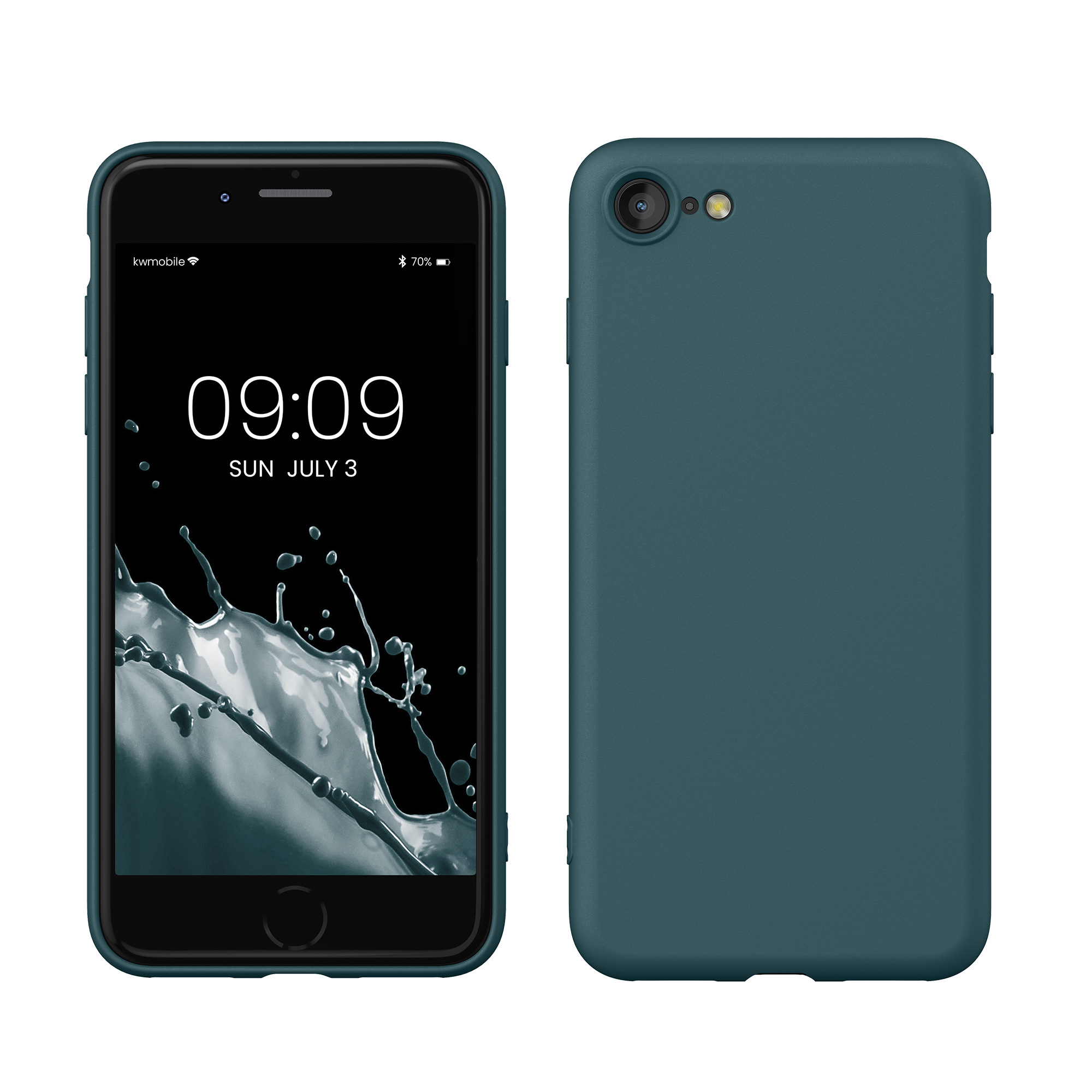 Silikonový TPU kryt kwmobile pro iPhone SE 2022/2020/8/7 - petrolejová matná