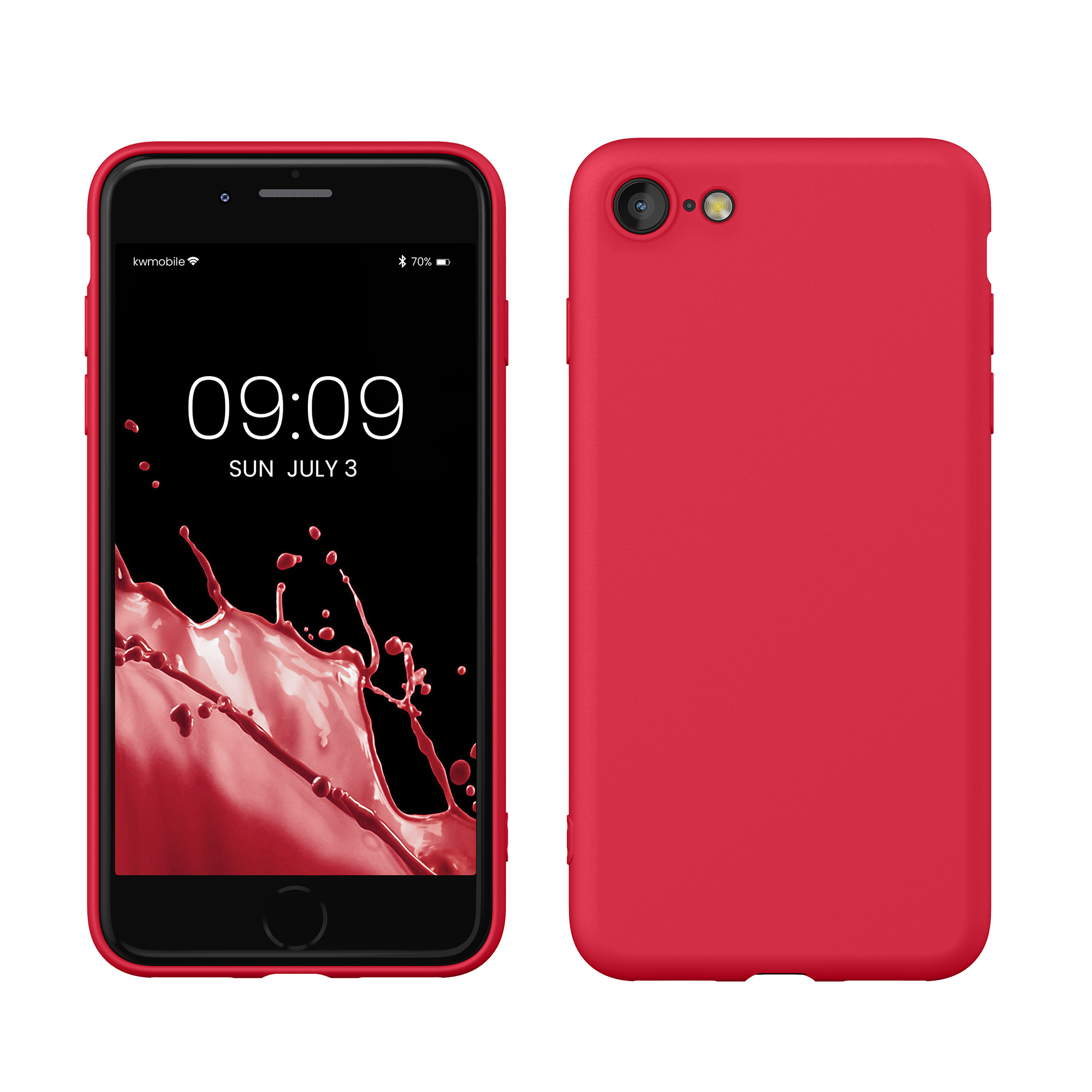 Silikonový TPU kryt kwmobile pro iPhone SE 2022/2020/8/7 - granátově červená