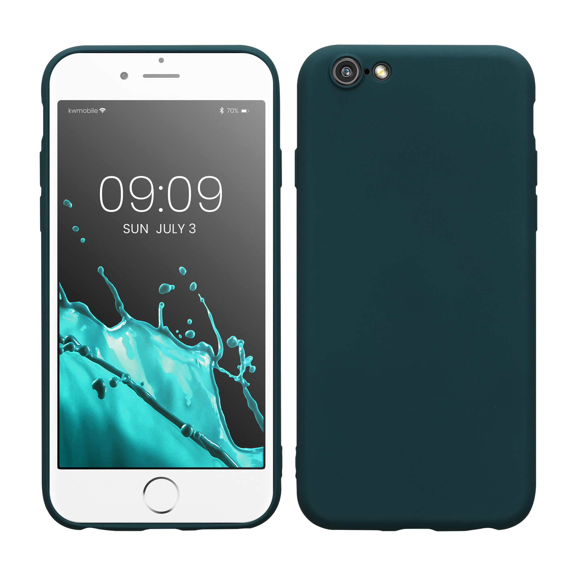 Kryt na mobil iPhone 6 / 6S kwmobile tenký TPU matná modrozelená