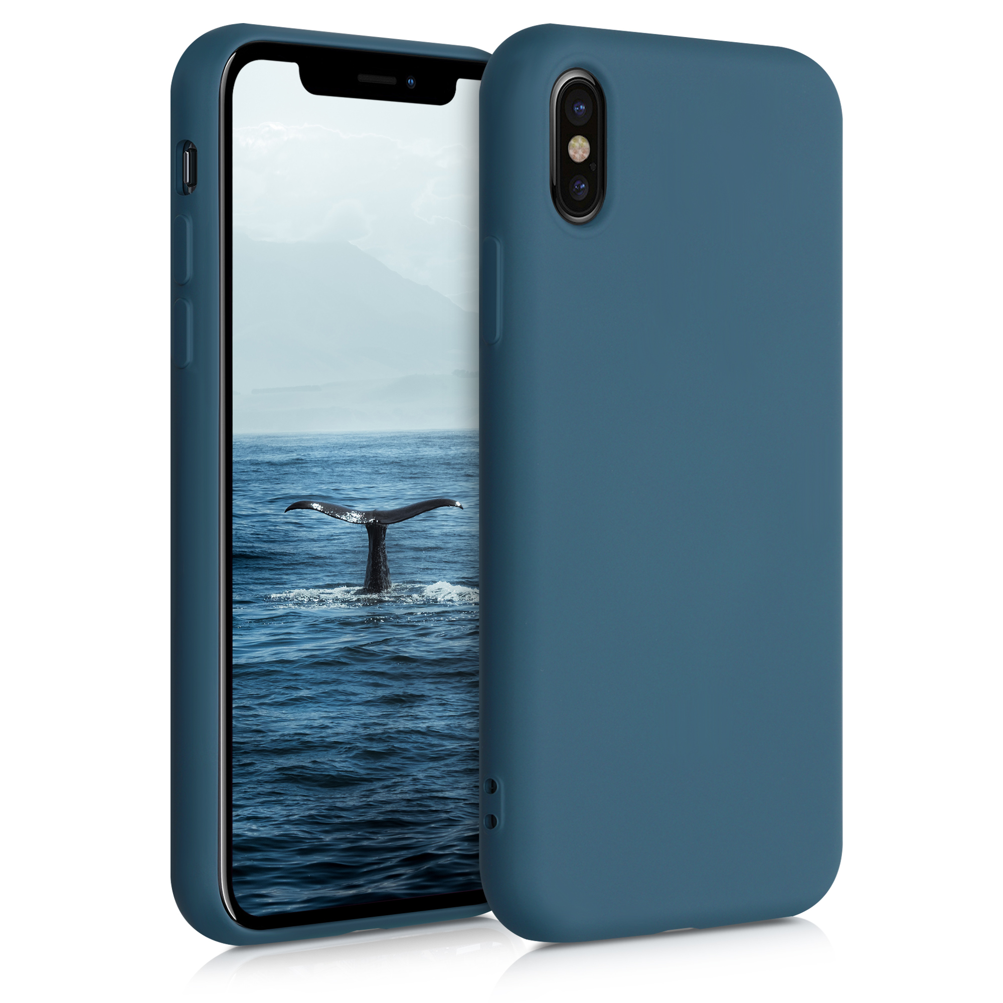kwmobile kryt pro Apple iPhone X - Slim ochranný TPU silikonový Phone obal - matně petrolejová